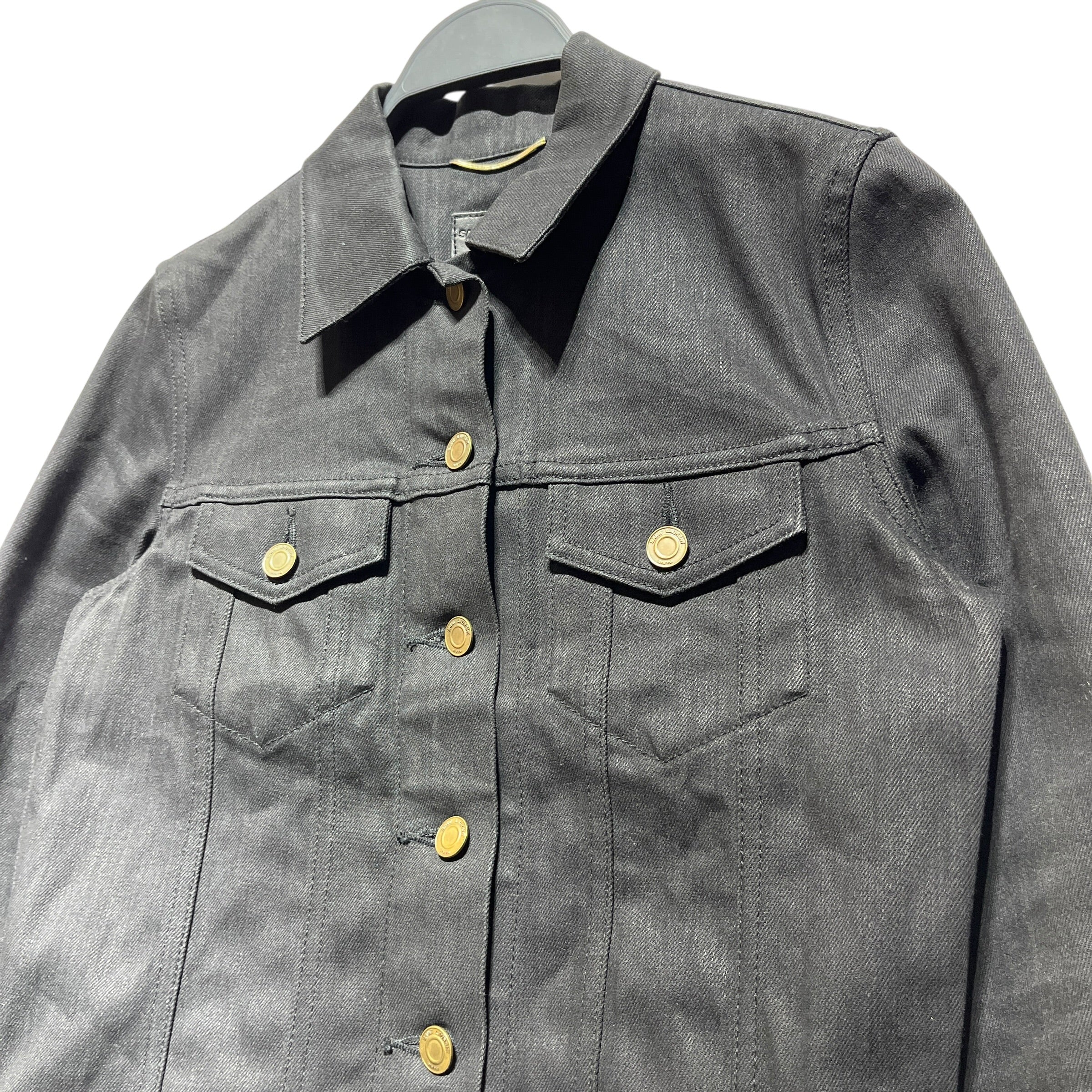 SAINT LAURENT/Denim Jkt/S/Cotton/BLK/ view 2