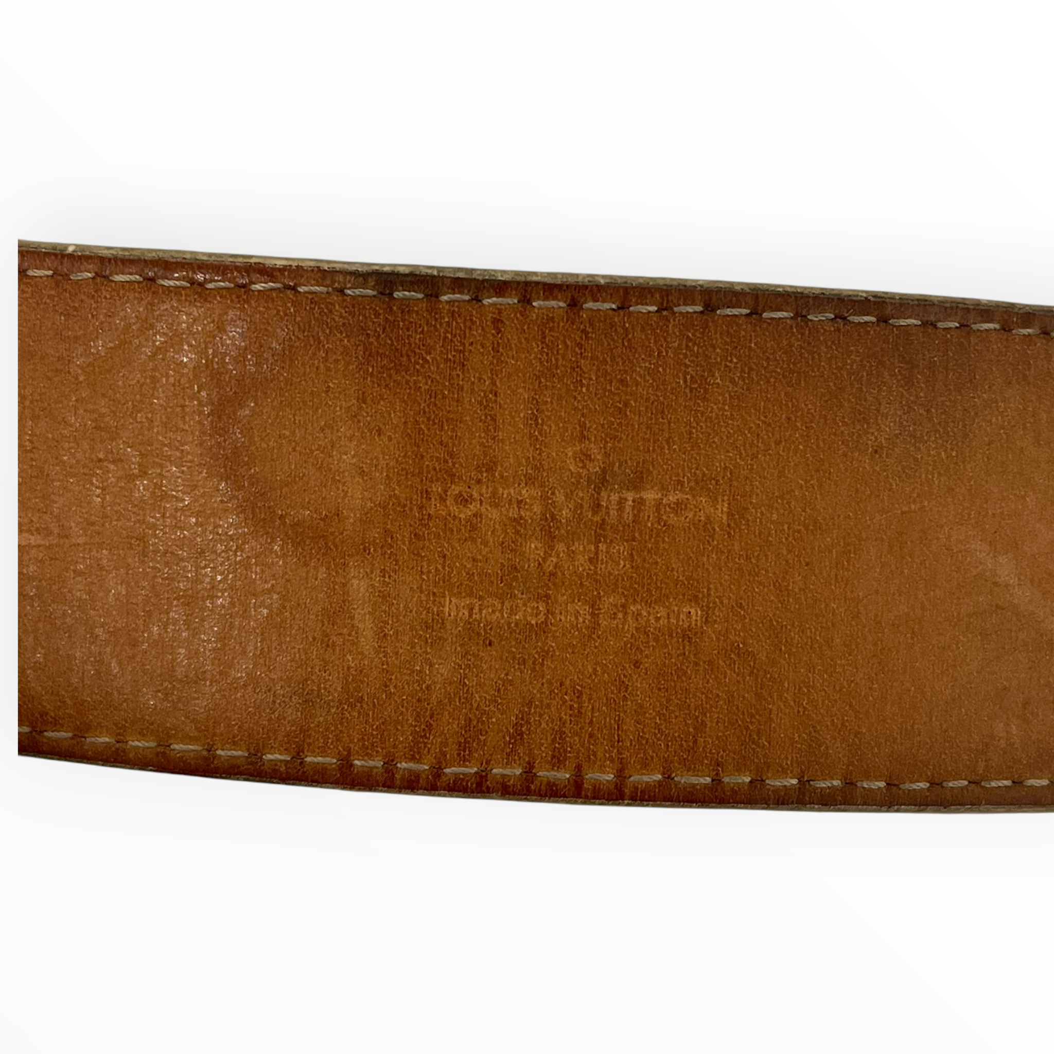 LOUIS VUITTON/Belt/All Over Print/Leather/CRM/M's/ view 4