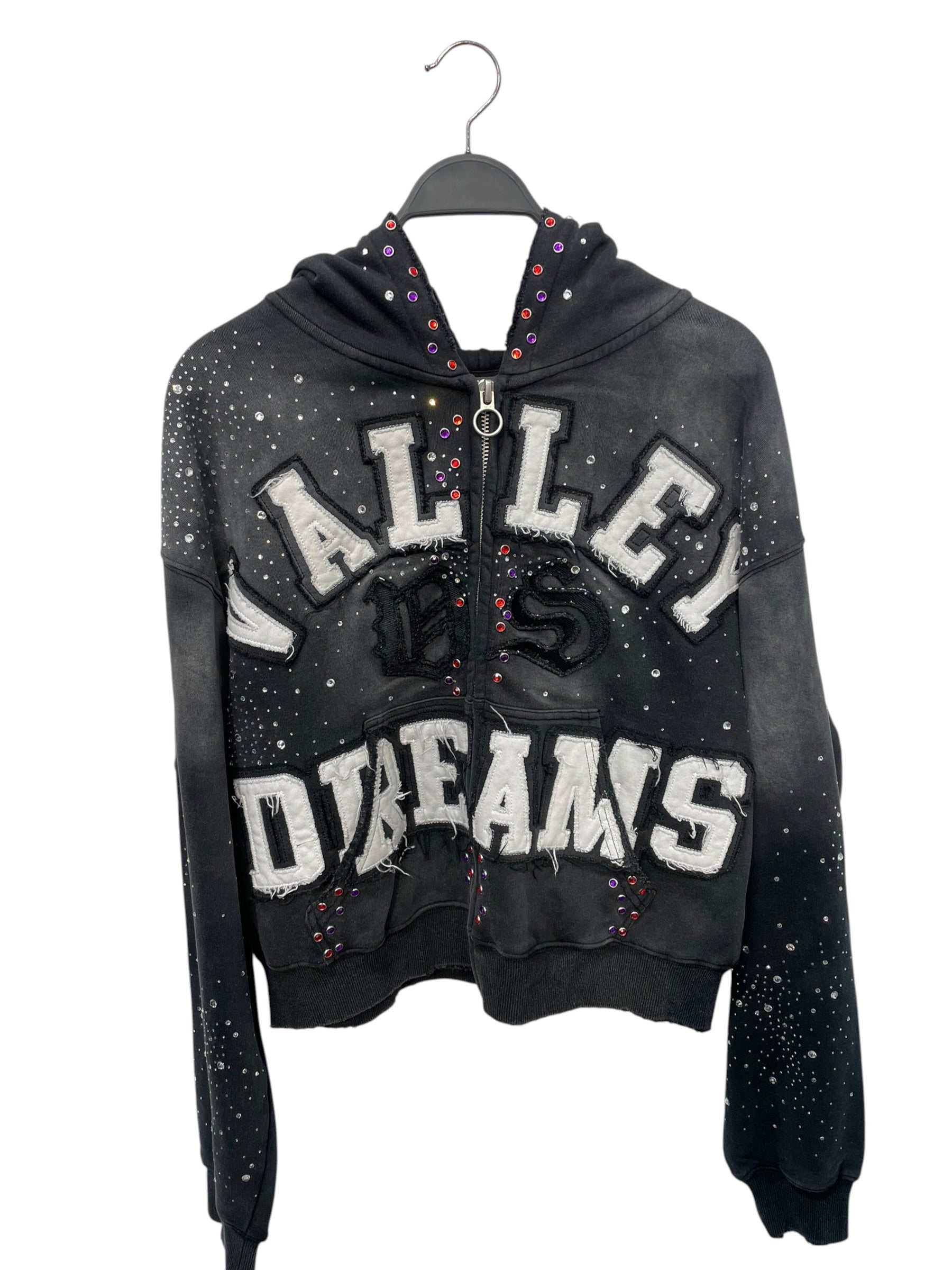 Vale Forever/Zip Up Hoodie/S/Graphic/Cotton/BLK/classico ppl/red gems view 1