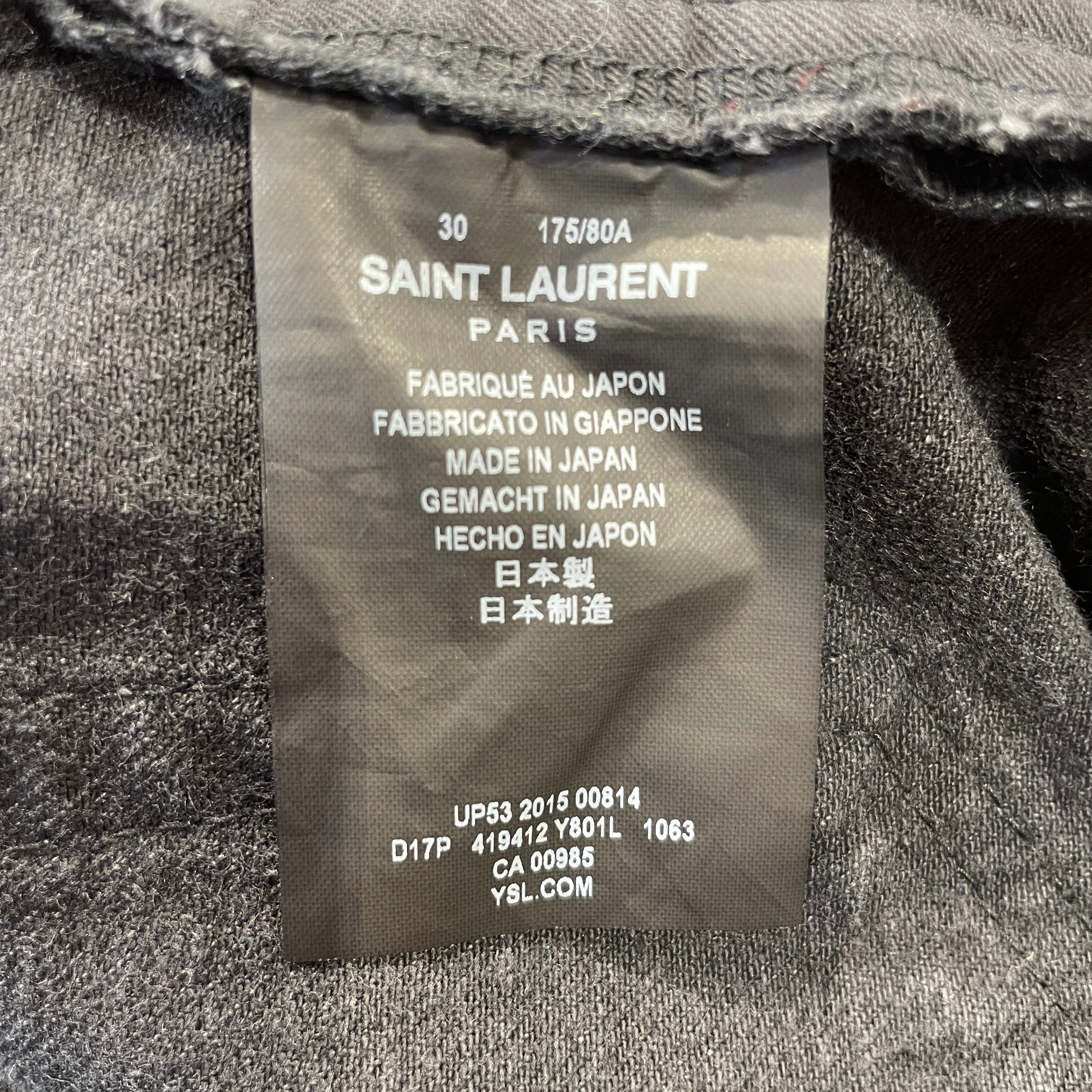 SAINT LAURENT/Skinny Pants/30/Denim/BLK/All Over Print/Hedi Slimane view 4