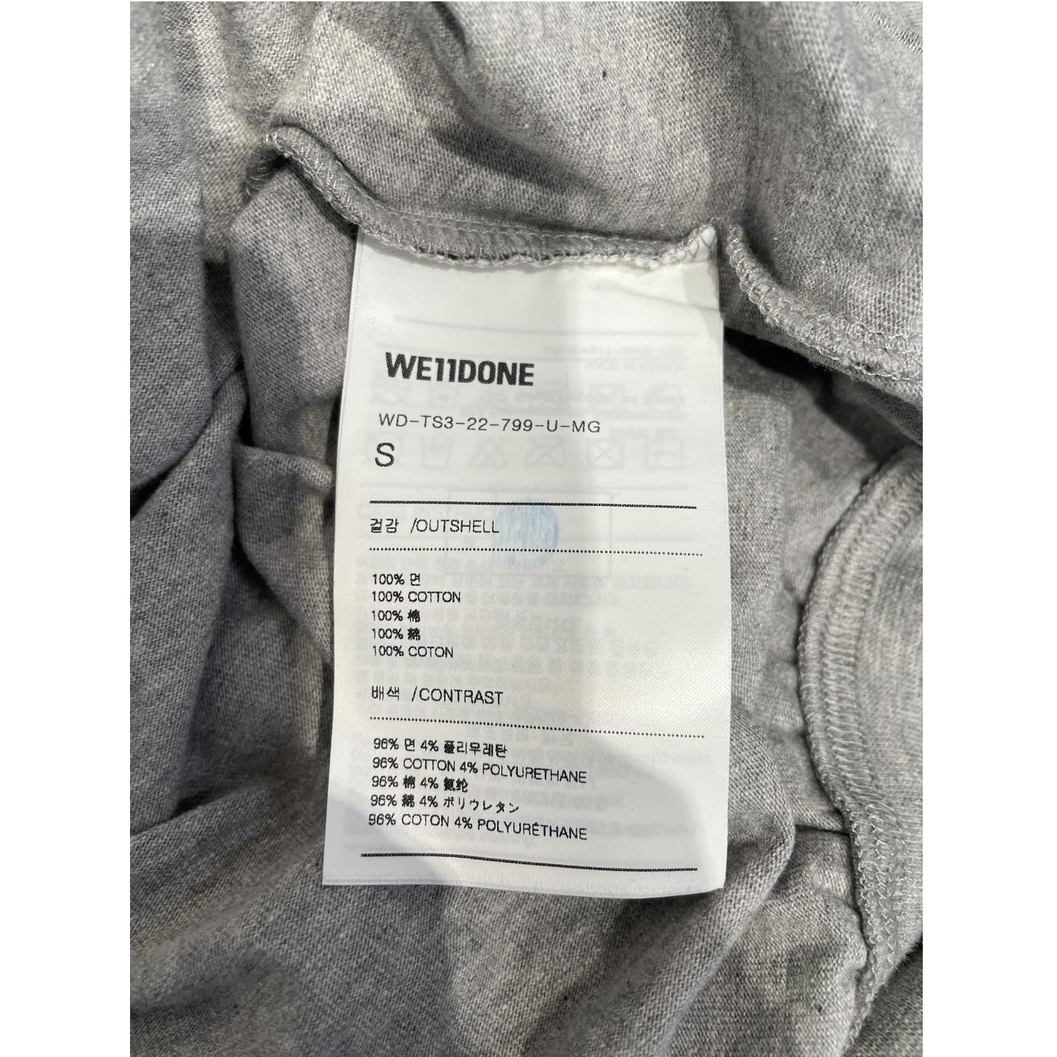 WE11DONE/LS T-Shirt/S/Cotton/GRY/'WE11DONE' LOGO view 4