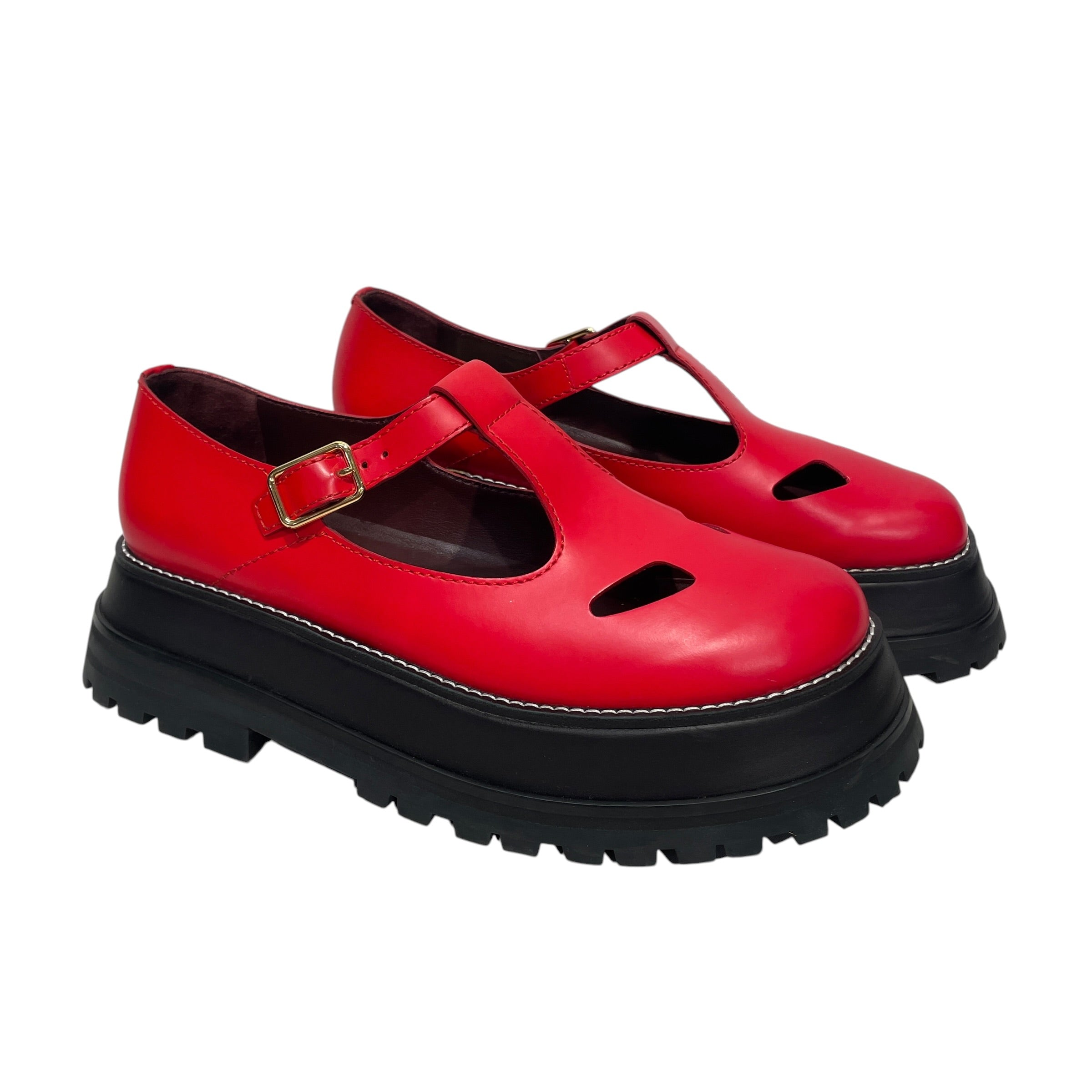 BURBERRY/Loafers/EU 39/Leather/RED/ALDWYCH MARY JANE view 1