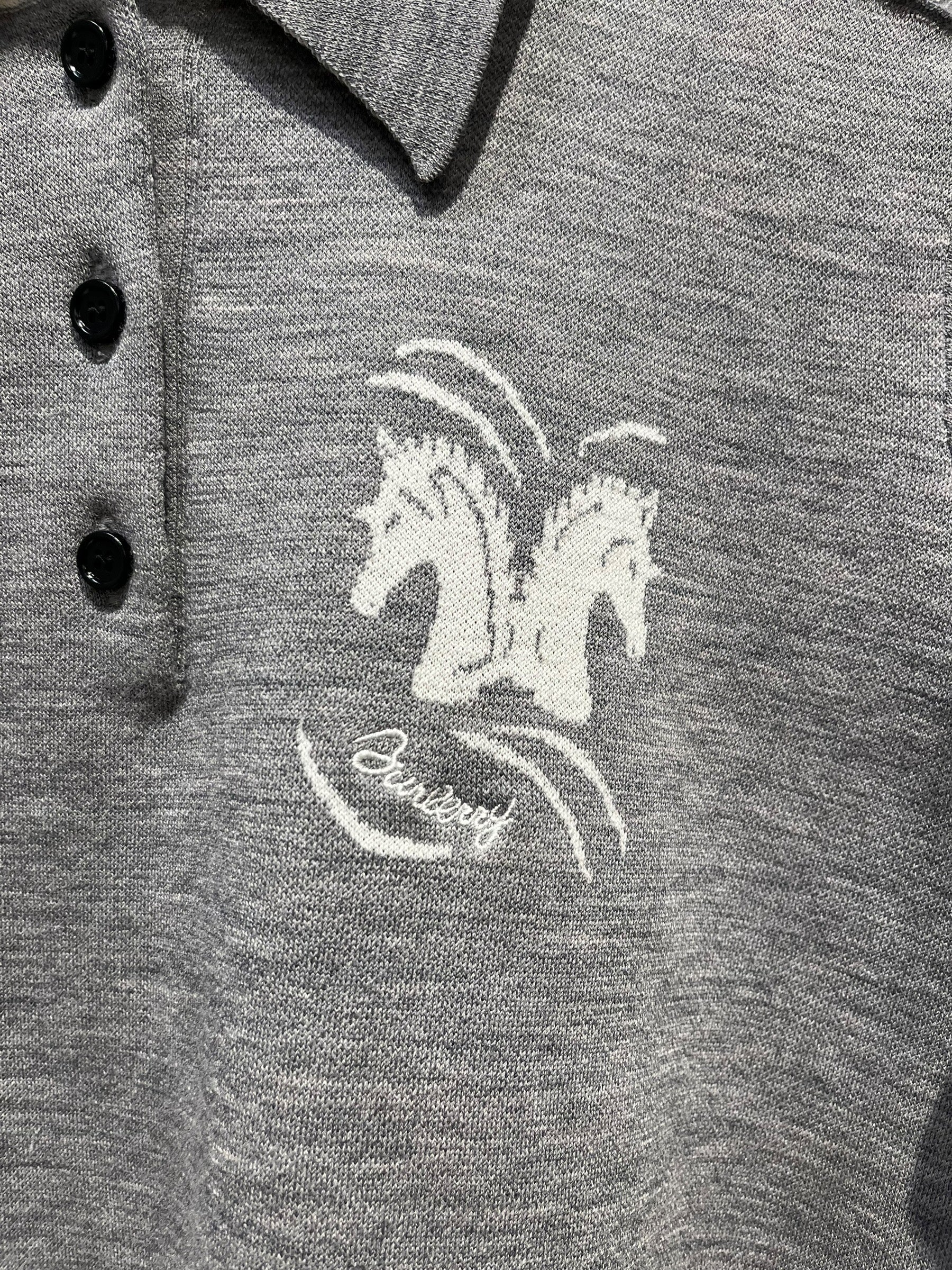 BURBERRY/Polo Shirt/L/Cotton/GRY/ view 3