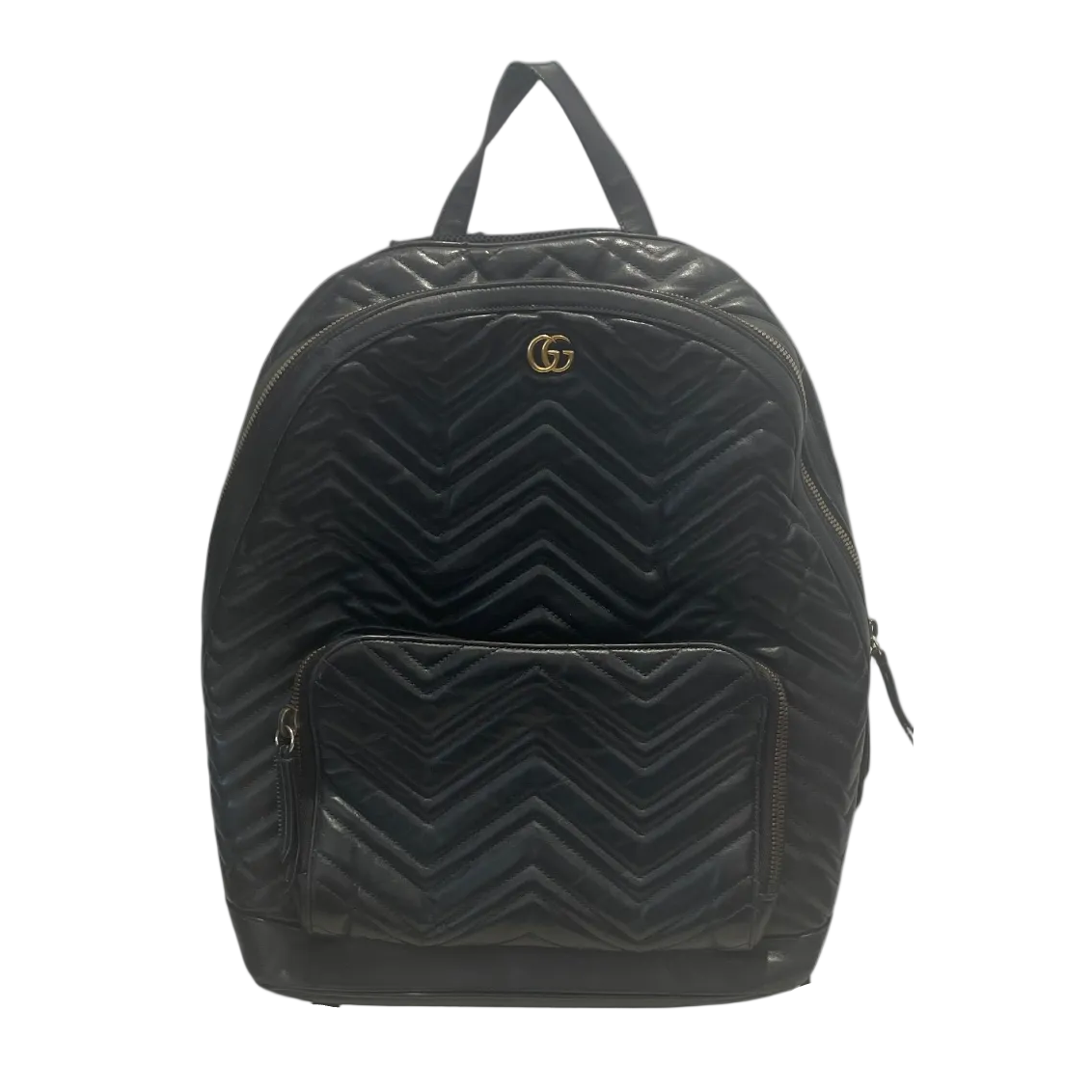 GUCCI/Backpack/Leather/BLK/gg marmot matelasse view 1
