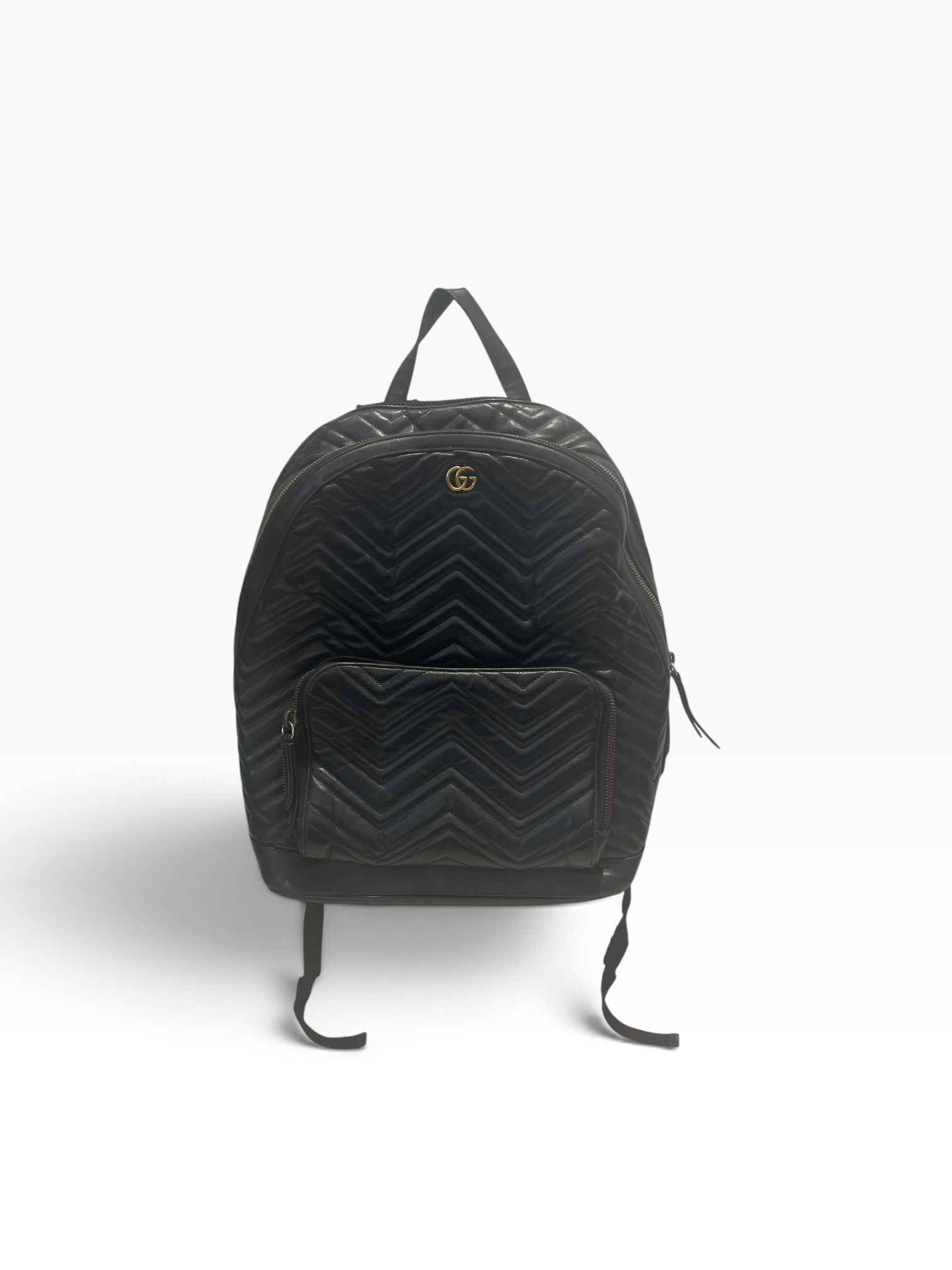 GUCCI/Backpack/Leather/BLK/gg marmot matelasse view 1