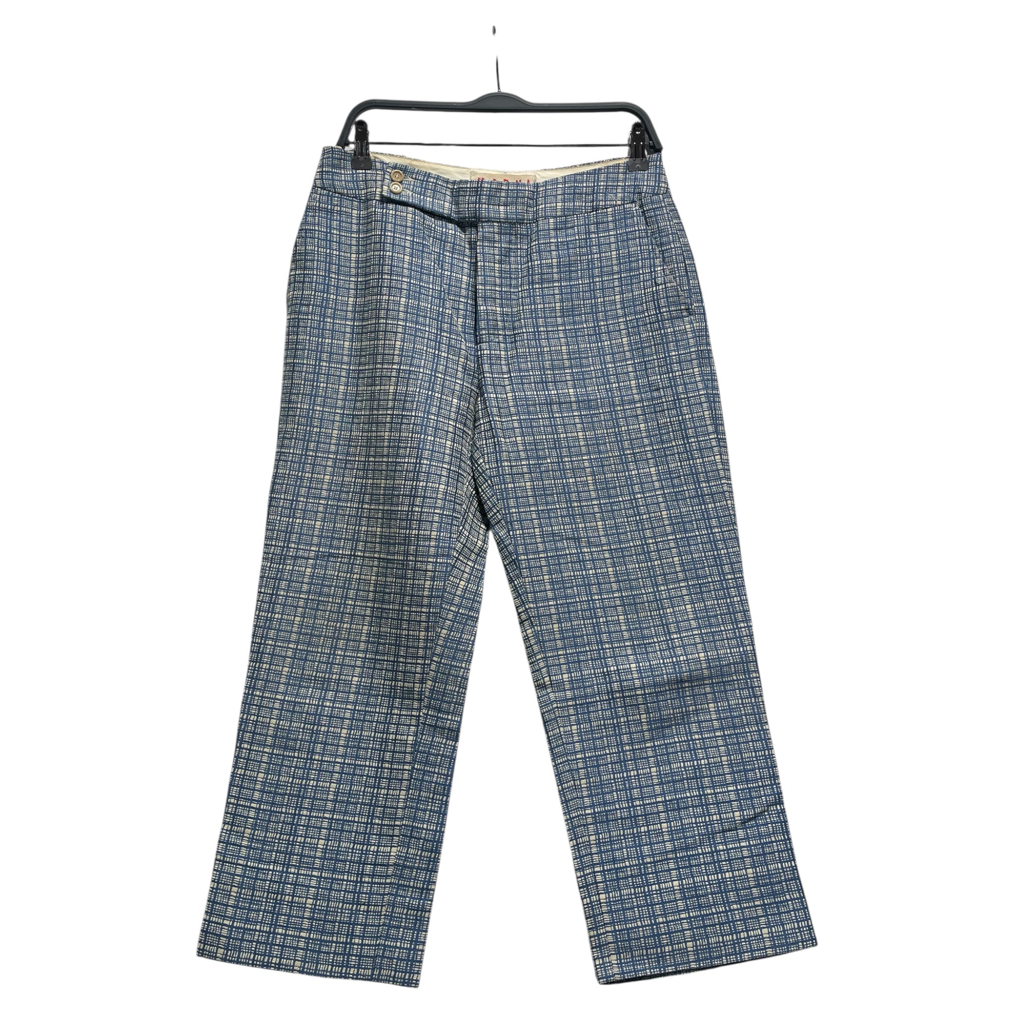 MARNI/Straight Pants/42/Plaid/Cotton/MLT/Checkered Dress Pants BLU/WHT view 1