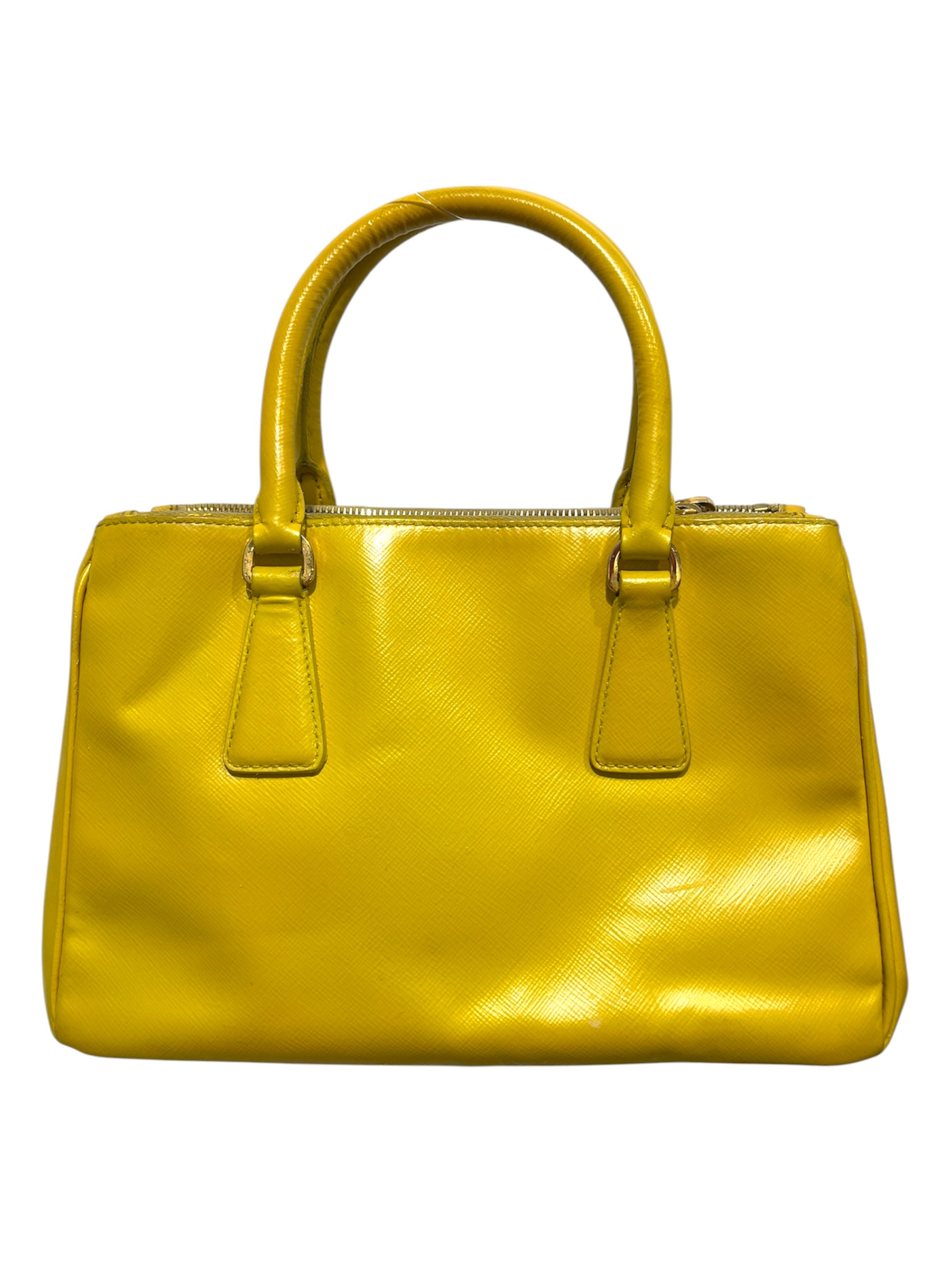 PRADA/Bag/Leather/YEL/prada yllw saffiano galleria view 4