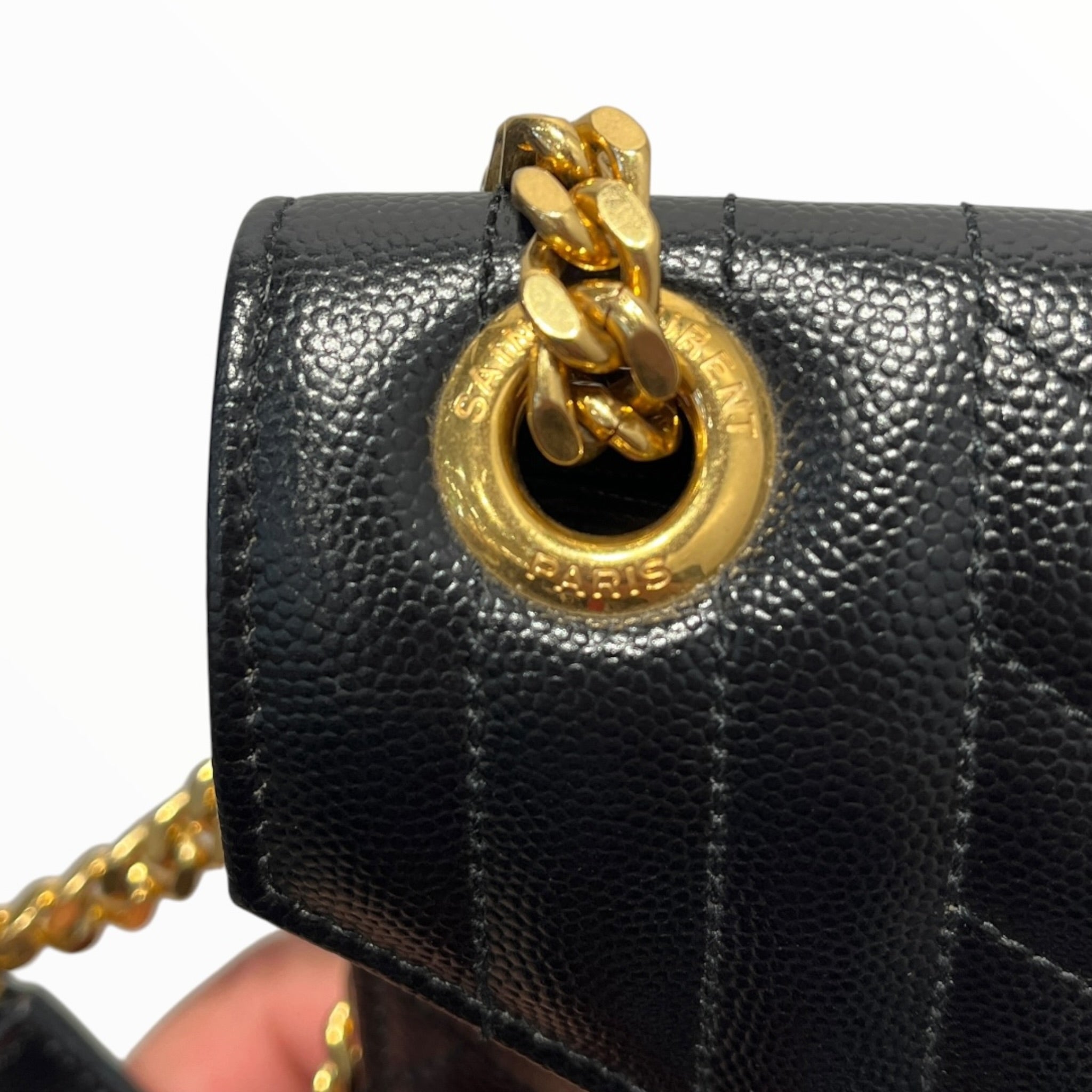 YVES SAINT LAURENT/Cross Body Bag/Leather/BLK/Envelope crossbody large view 6