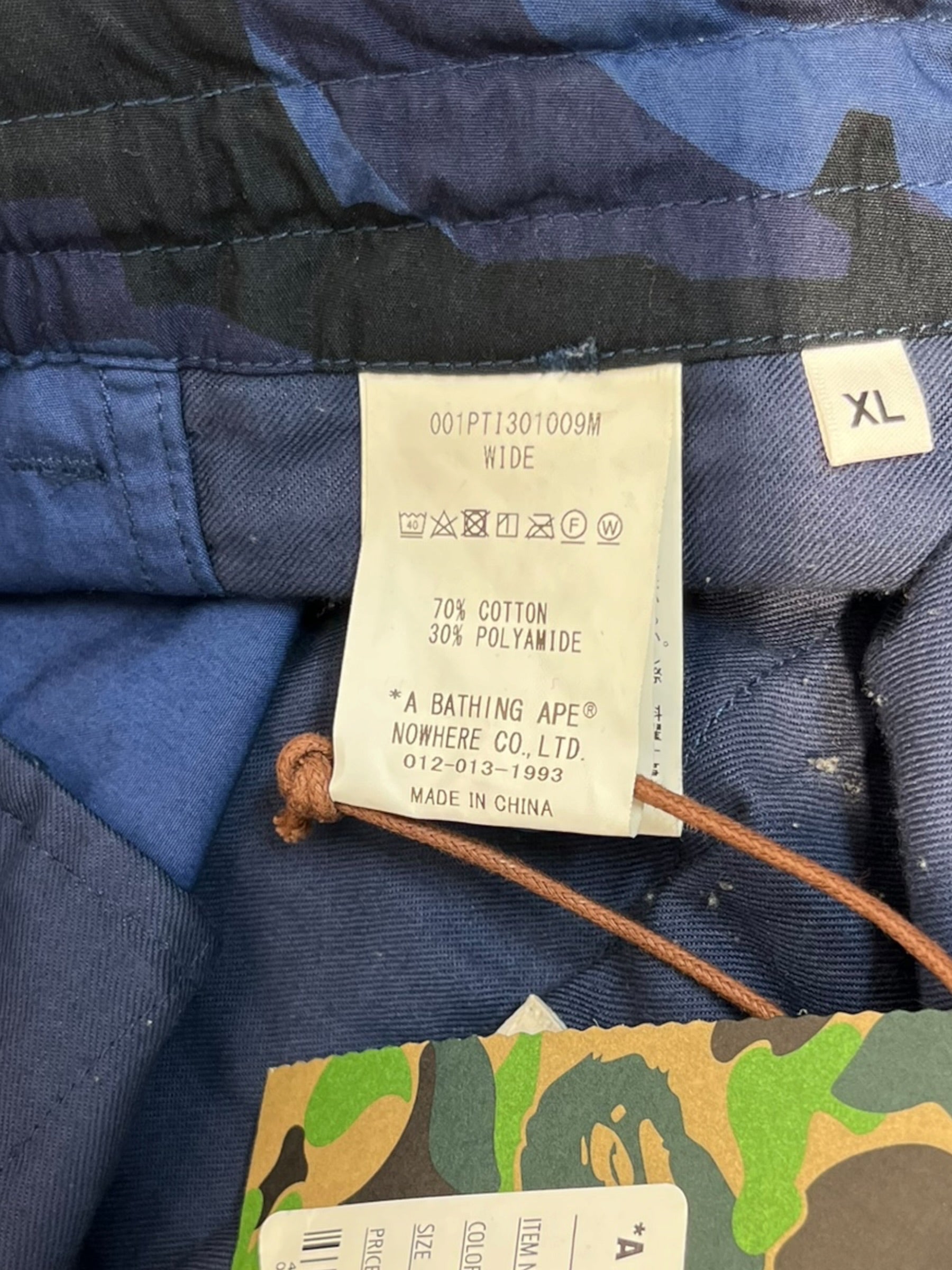 A BATHING APE/Pants/XL/Cotton/NVY/Camouflage/ITEM No 1I30152009 view 3