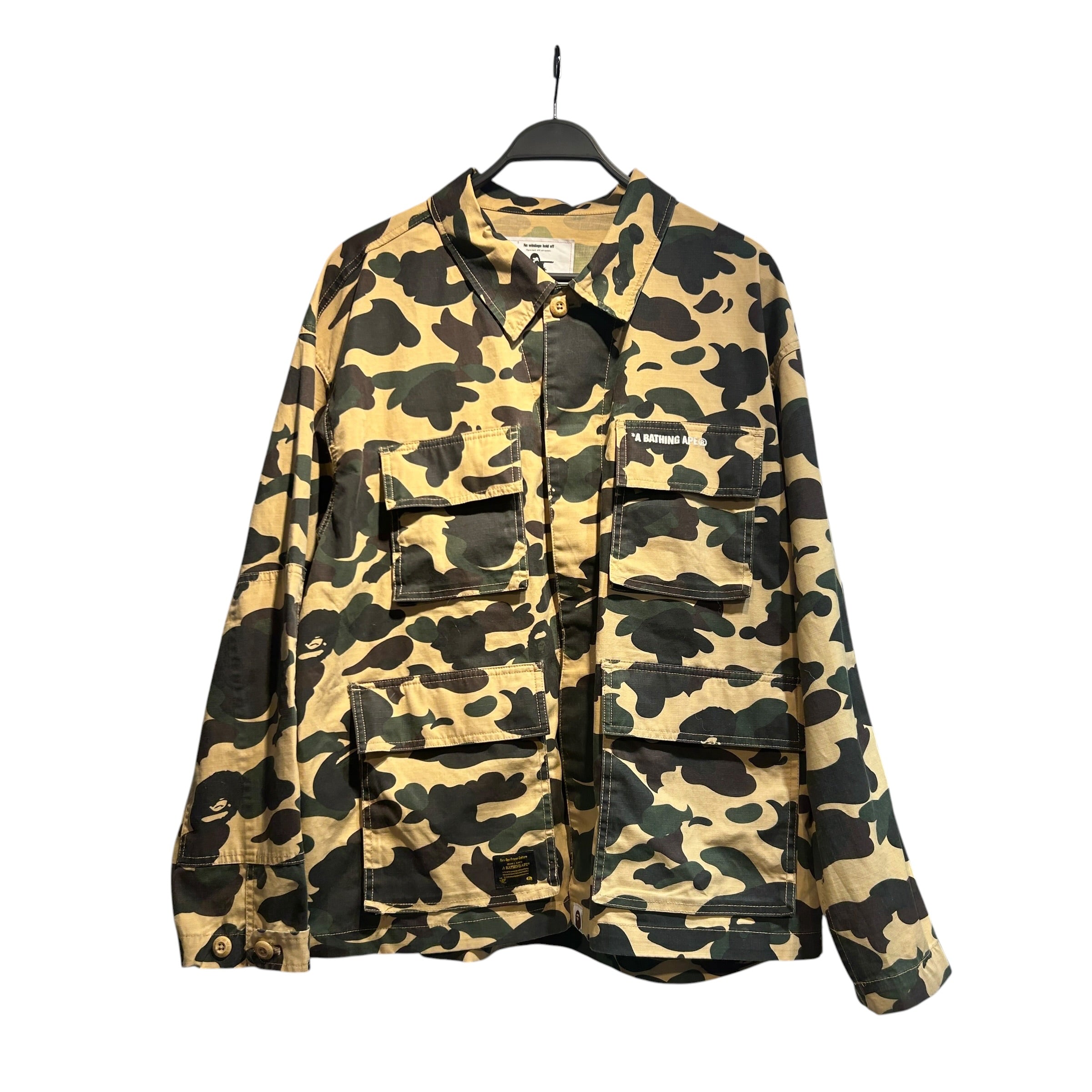 A BATHING APE/LS Shirt/L/Cotton/BEG/Camouflage/ ops proper uniform view 1