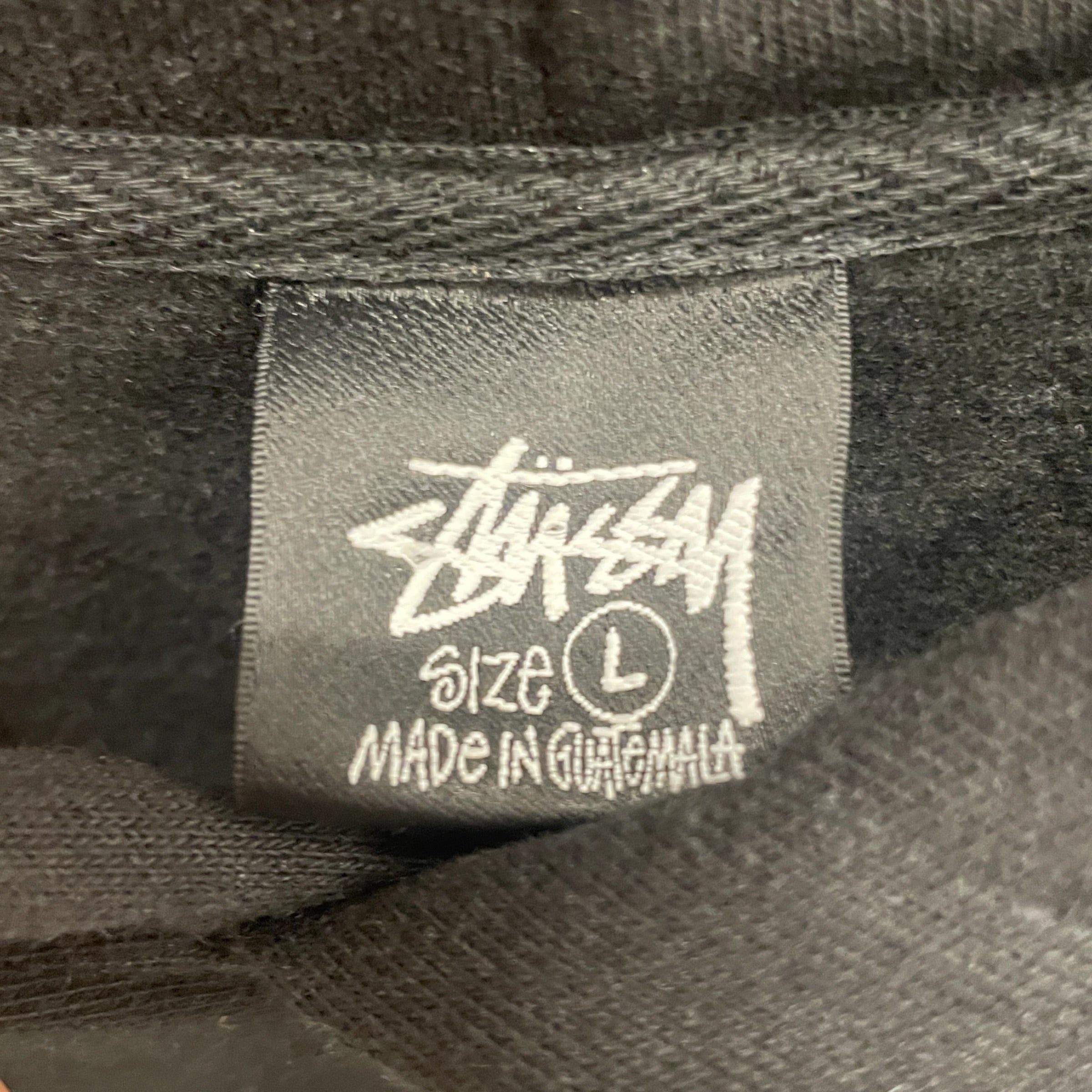 STUSSY/Hoodie/L/Cotton/BLK/CHECKER BLUE LOGO view 3