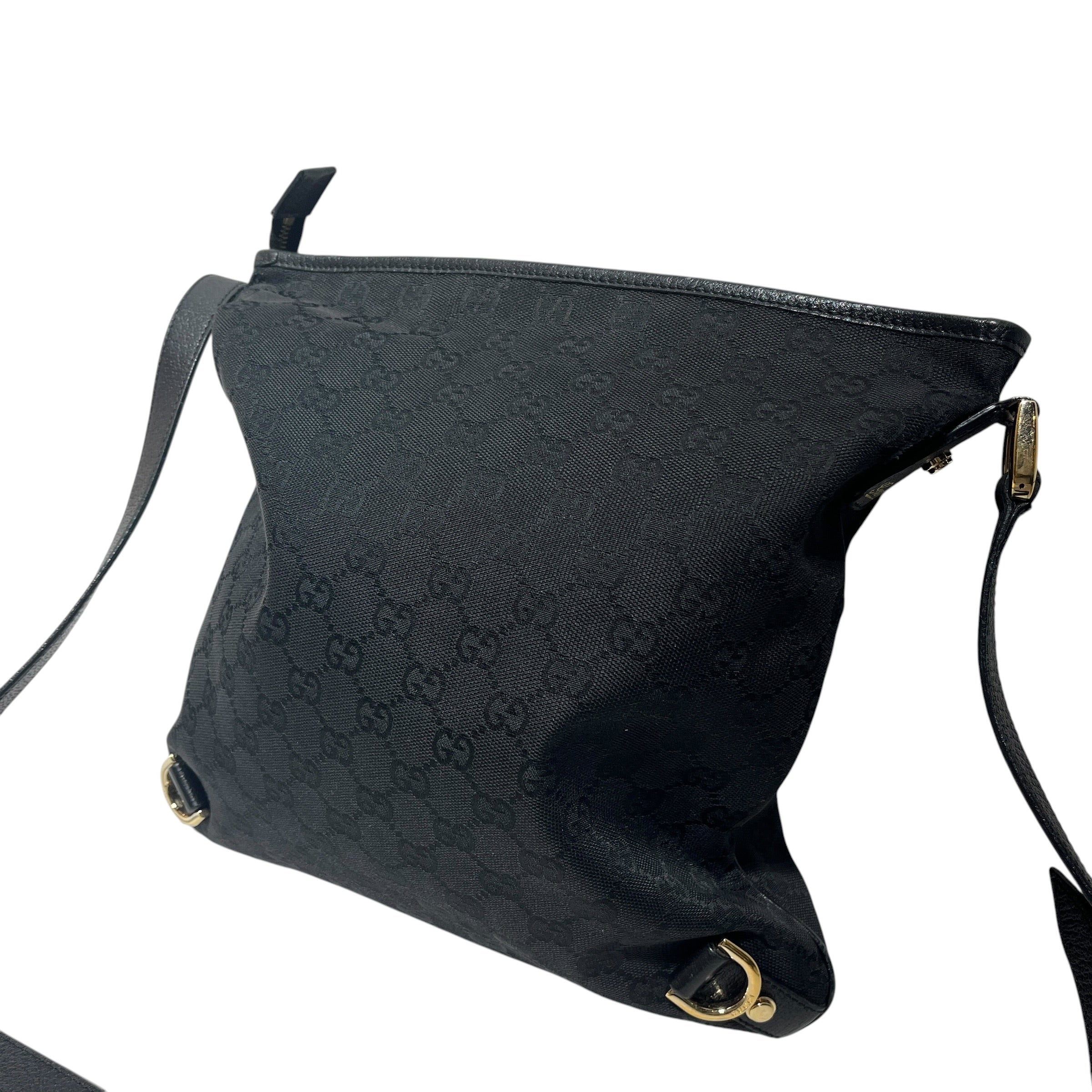 GUCCI/Hand Bag/Monogram/Cotton/BLK/Canvas Abbey D Ring Shoulder view 3