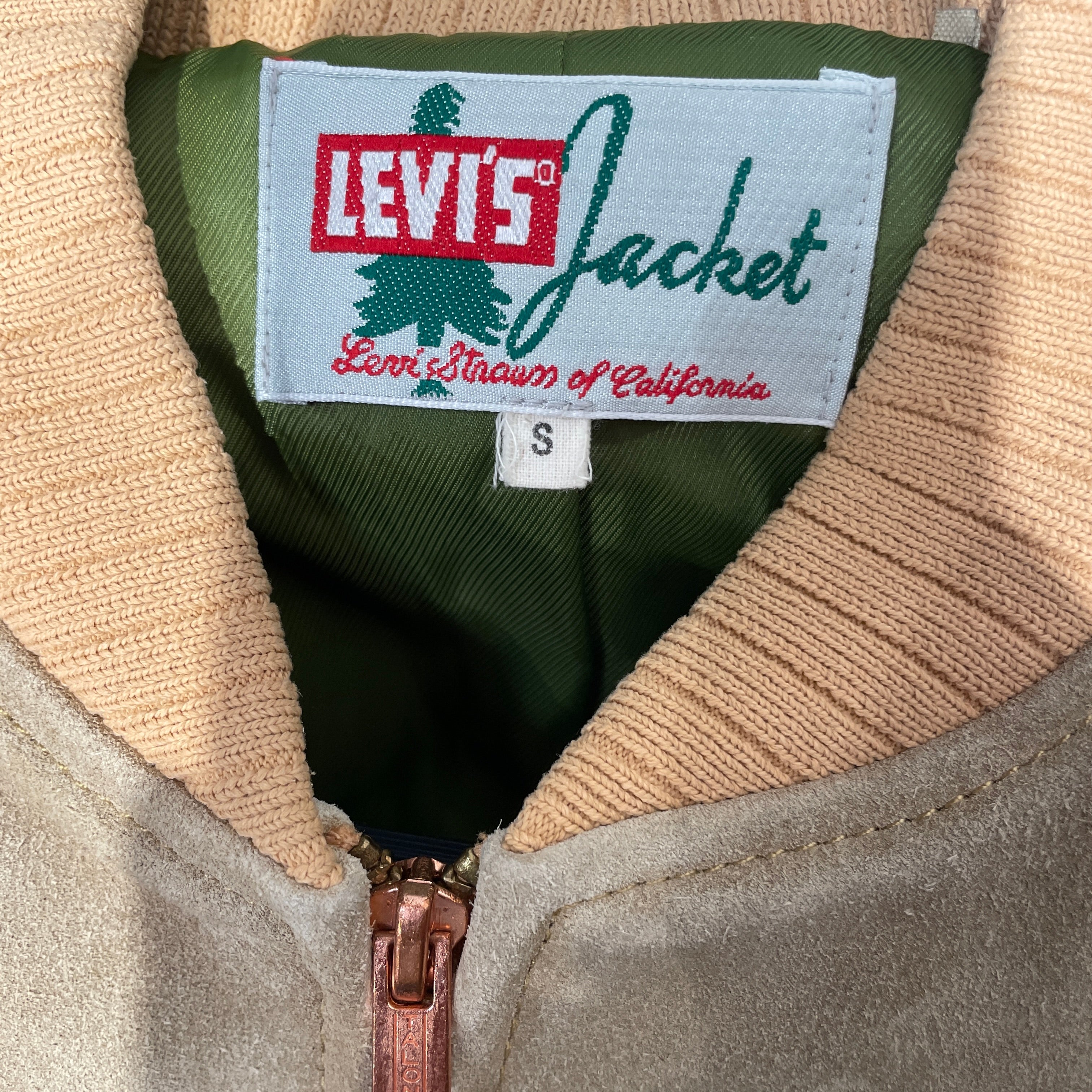 Levi's Vintage Clothing/Flight Jkt/S/Suede/KHK/MADE IN ITALY SUEDE BOMBER view 3