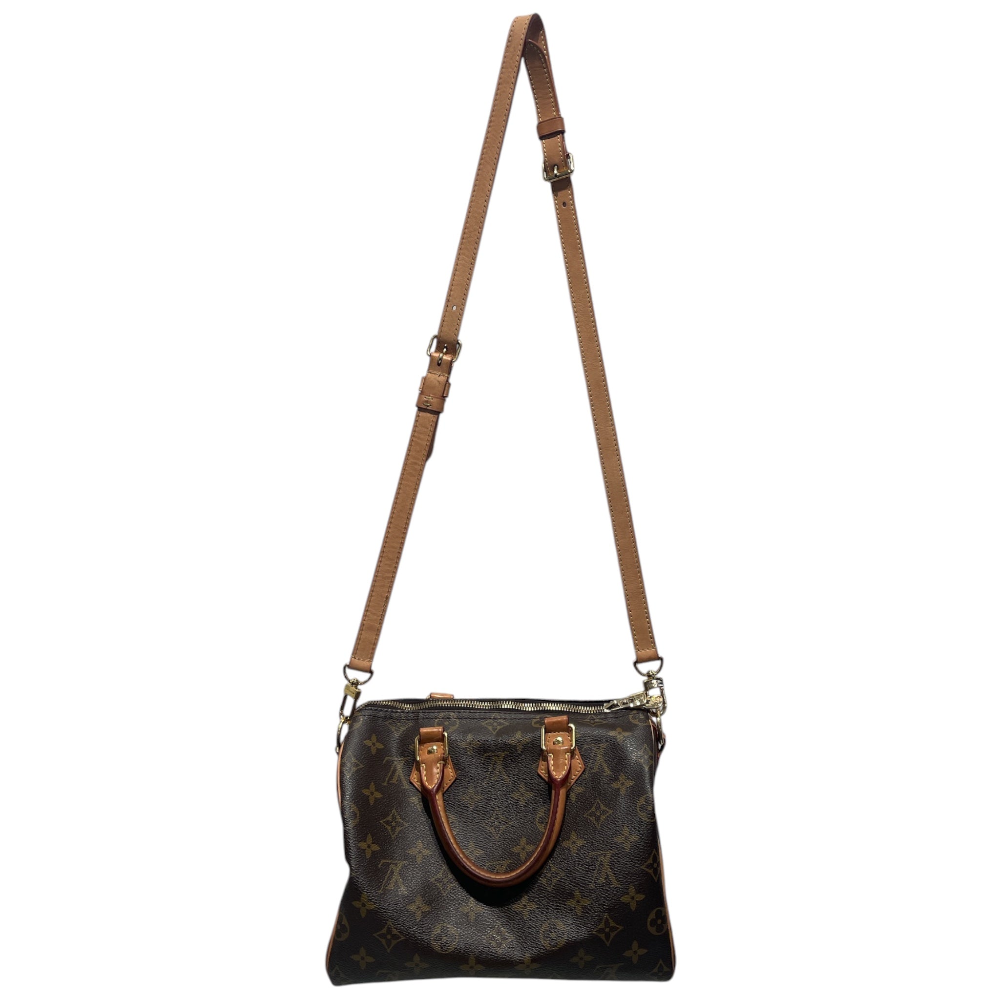 LOUIS VUITTON/Cross Body Bag/Monogram/Leather/BRW/Speedy 25 view 2