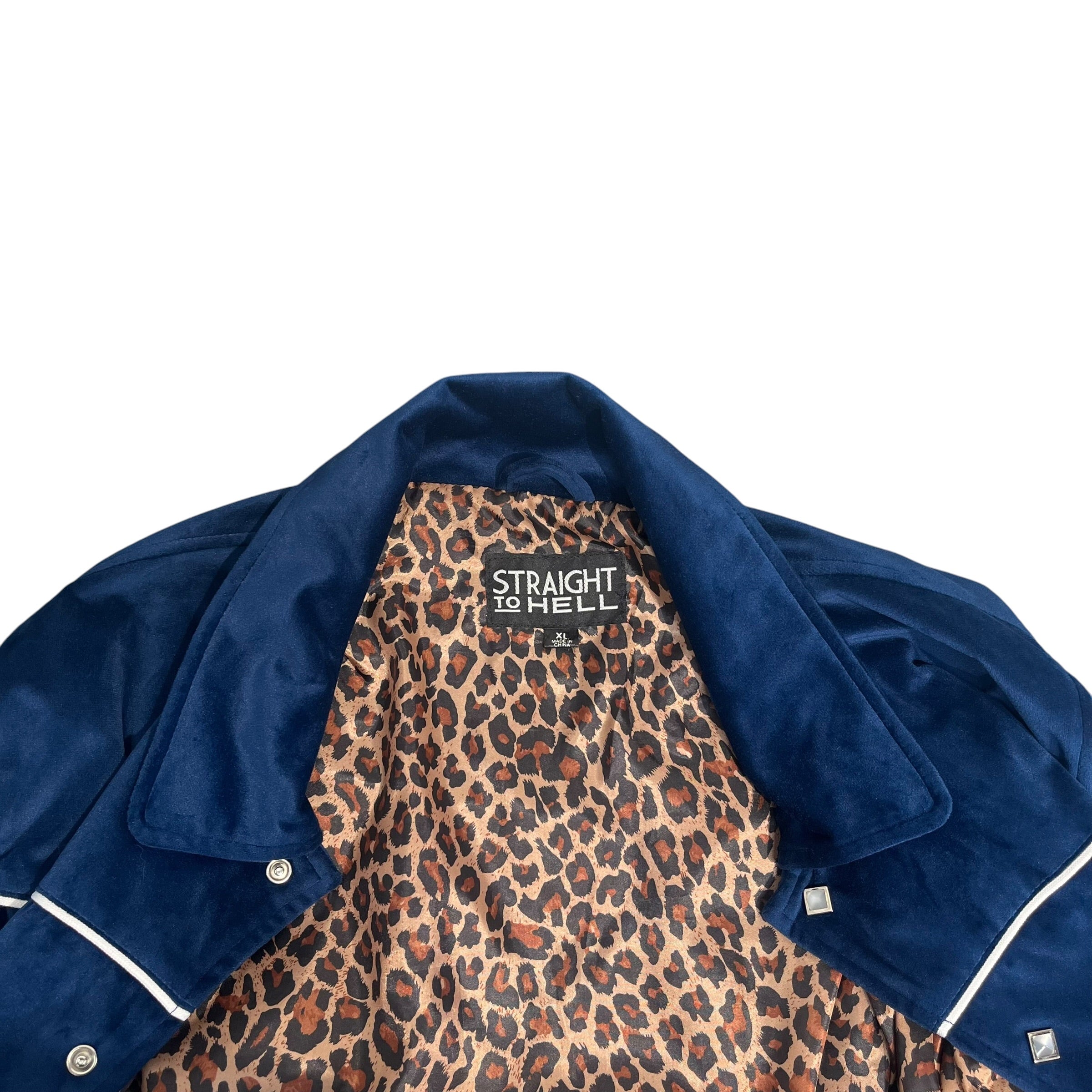 STRAIGHT TO HELL/Flight Jkt/XL/Polyester/BLU/Single Breasted/DIAMOND PEARL SNAP-WESTERN view 3