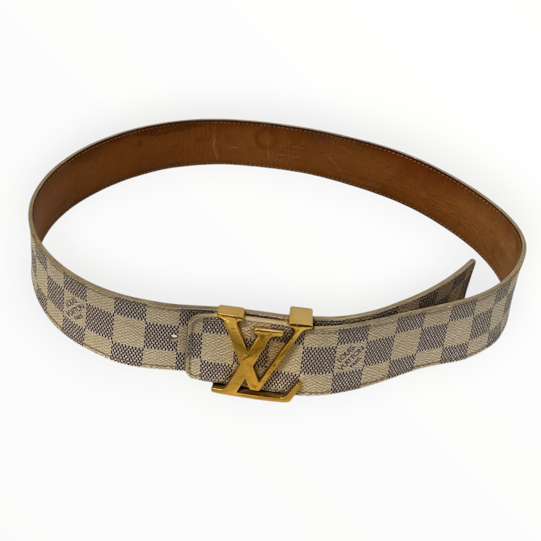 LOUIS VUITTON/Belt/All Over Print/Leather/CRM/M's/ view 1
