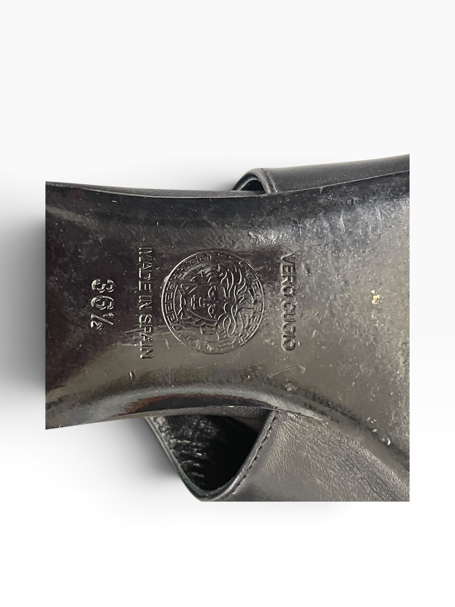 VERSACE/Sandals/EU 36.5/Leather/BLK/SLINGBACK POINT TOE view 5
