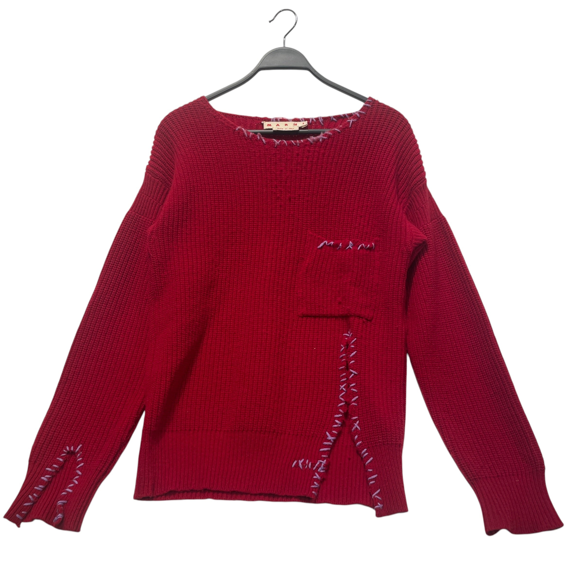 MARNI/Sweater/42/Wool/RED/Virgin Wool Scoop Pullover view 1