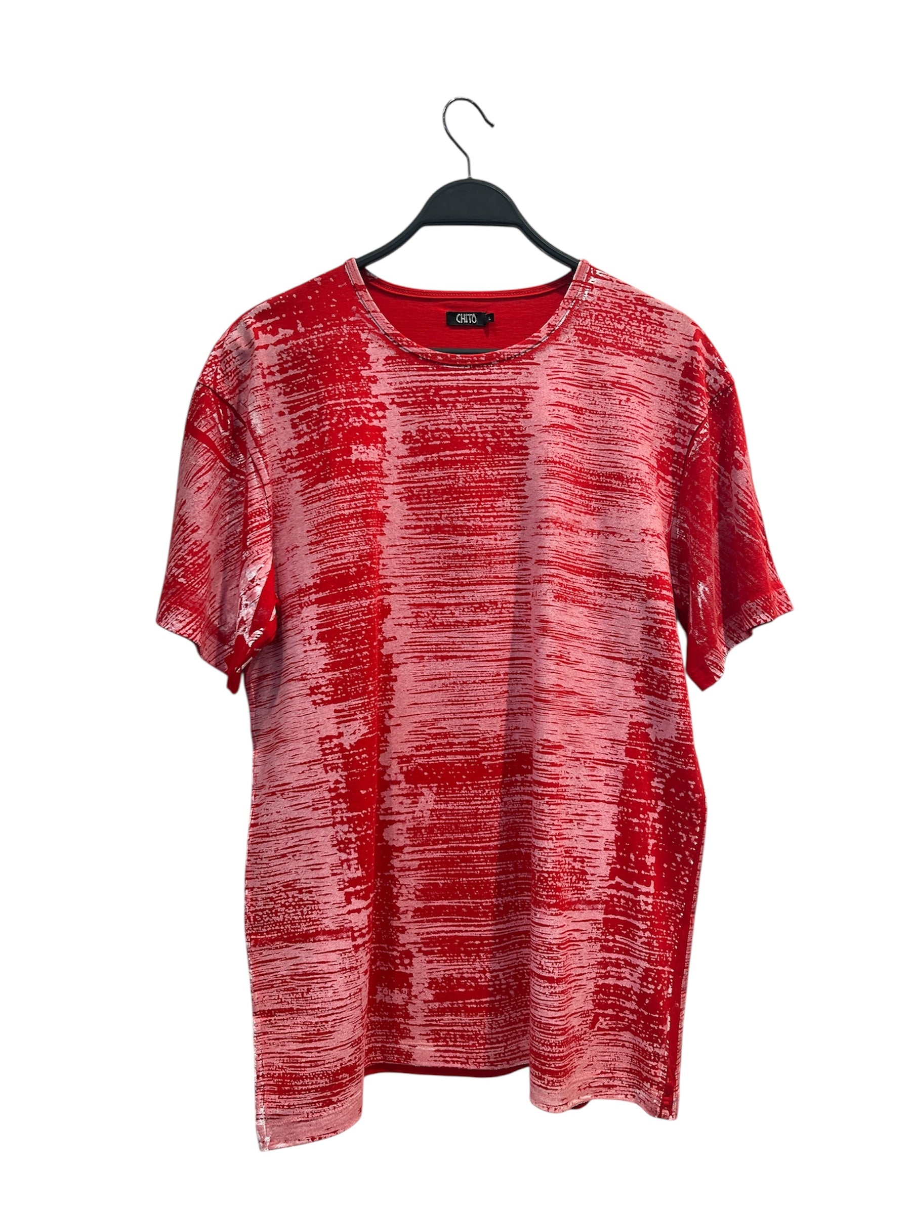 CHITO/T-Shirt/L/Cotton/RED/All Over Print/KNOCKOUTPUPLINESALLOVER view 1