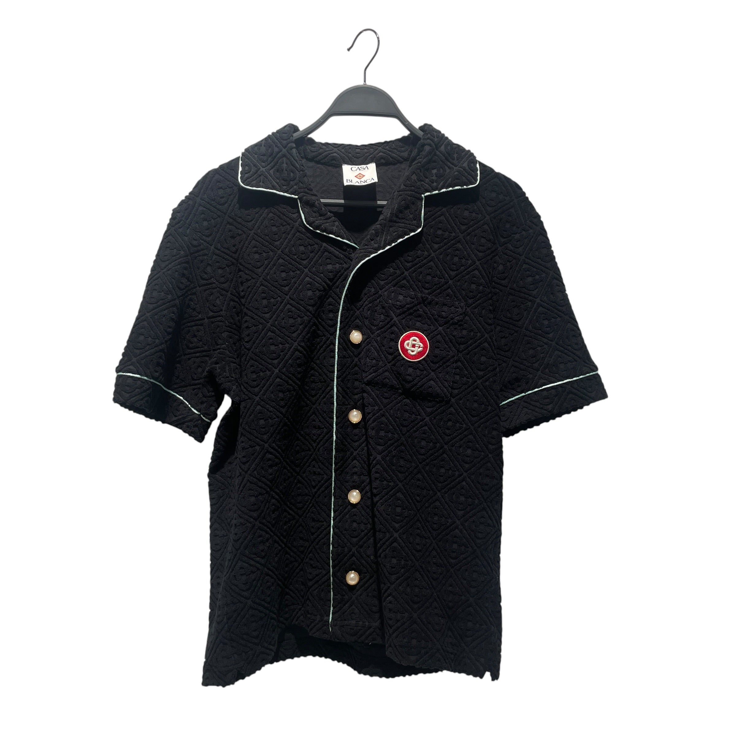 CASABLANCA/SS Shirt/SS/Cotton/BLK/MONO BLK CHEST LOGO view 1