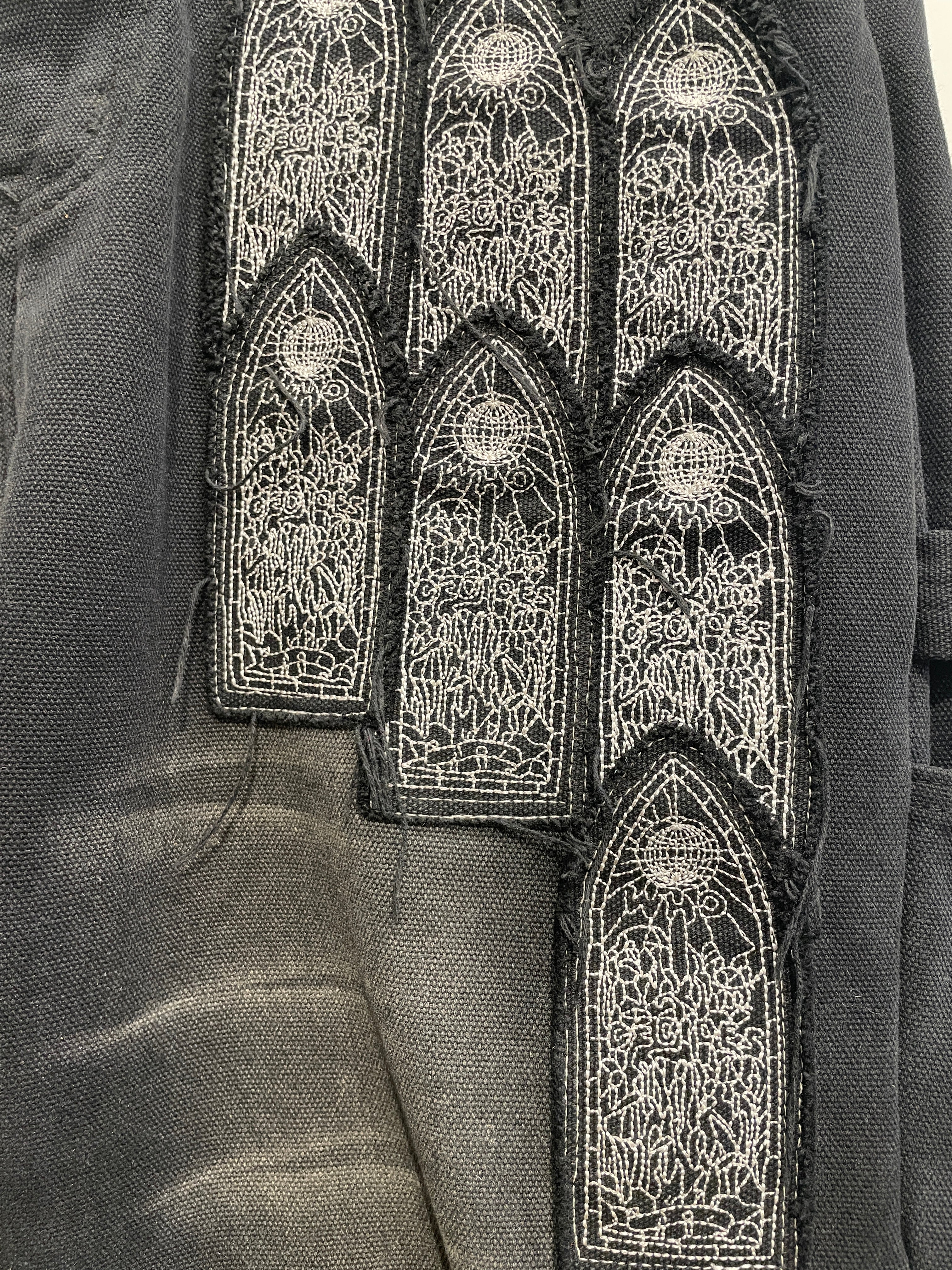 WHO DECIDES WAR/Straight Pants/34/Denim/BLK/Graphic/BLK+WHT PATCHES view 6