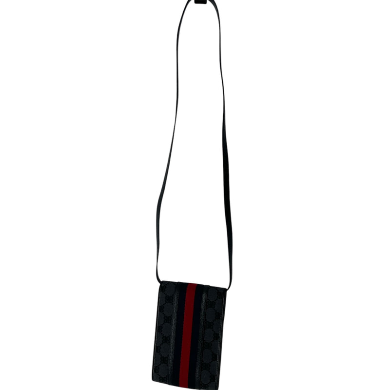 BALENCIAGA/GUCCI/Cross Body Bag/Monogram/Cotton/BLK/HACKER PHONE BAG