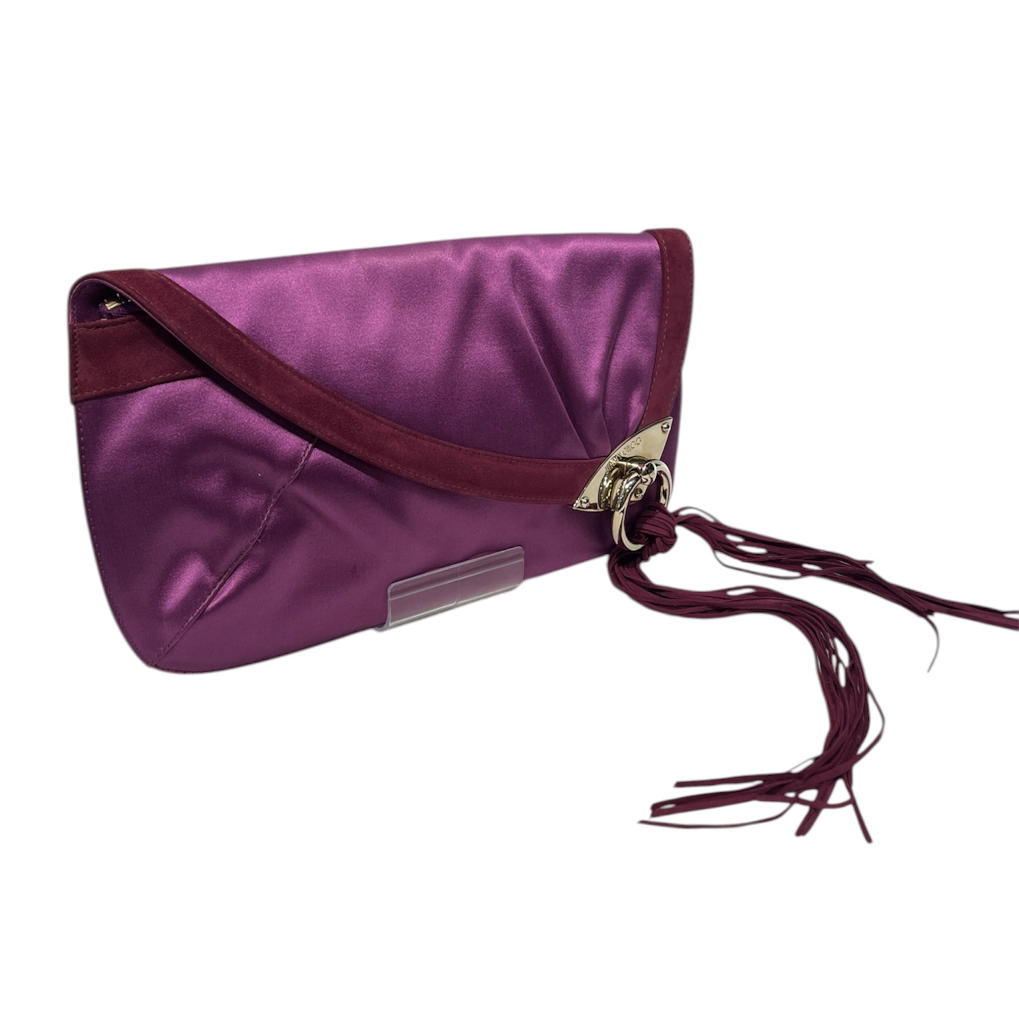 JIMMY CHOO/Clutch Bag/PPL/tassle on gold loop view 6