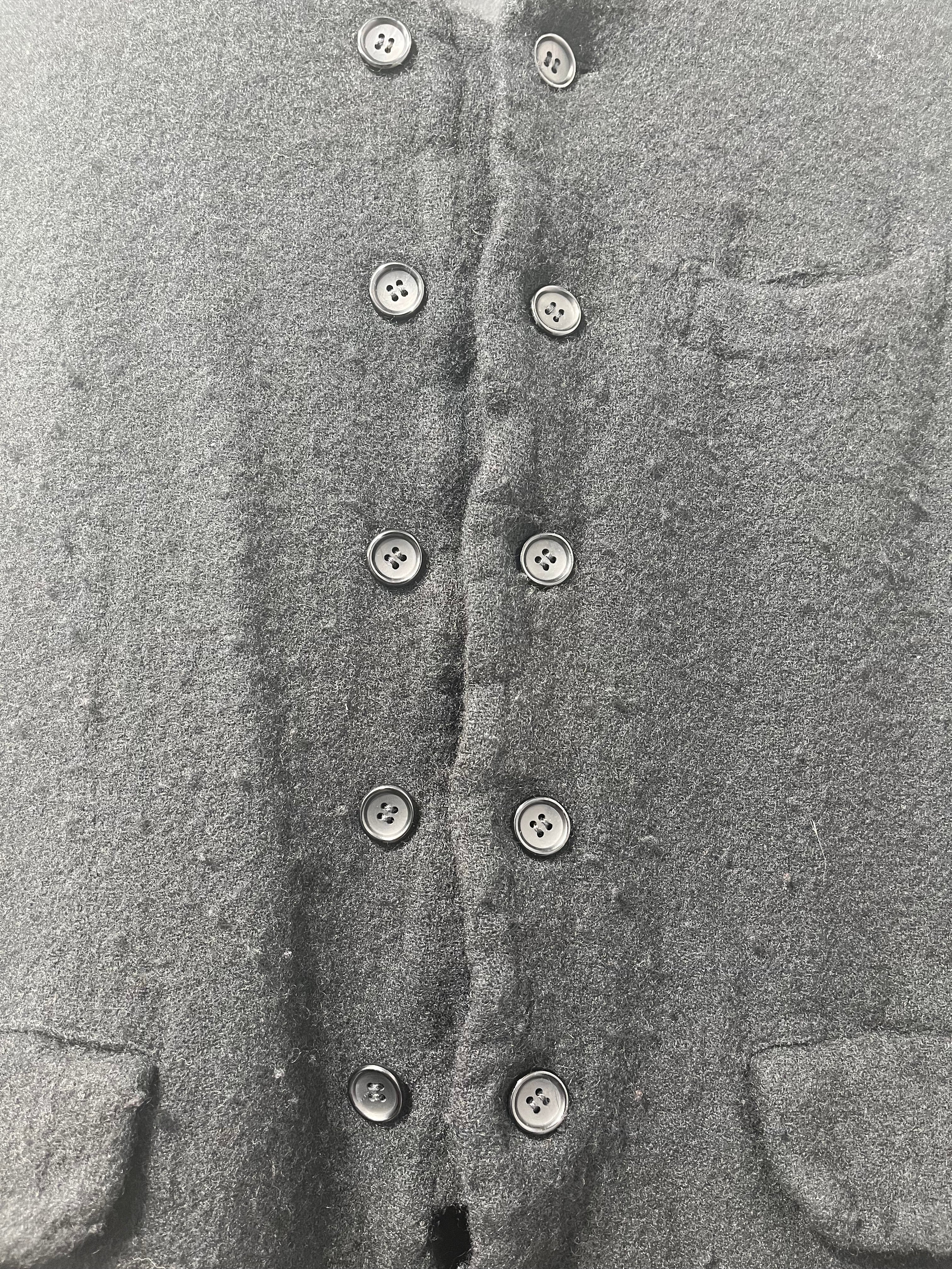 COMME des GARCONS HOMME PLUS/Jacket/M/Wool/BLK/boiled wool double breasted view 5