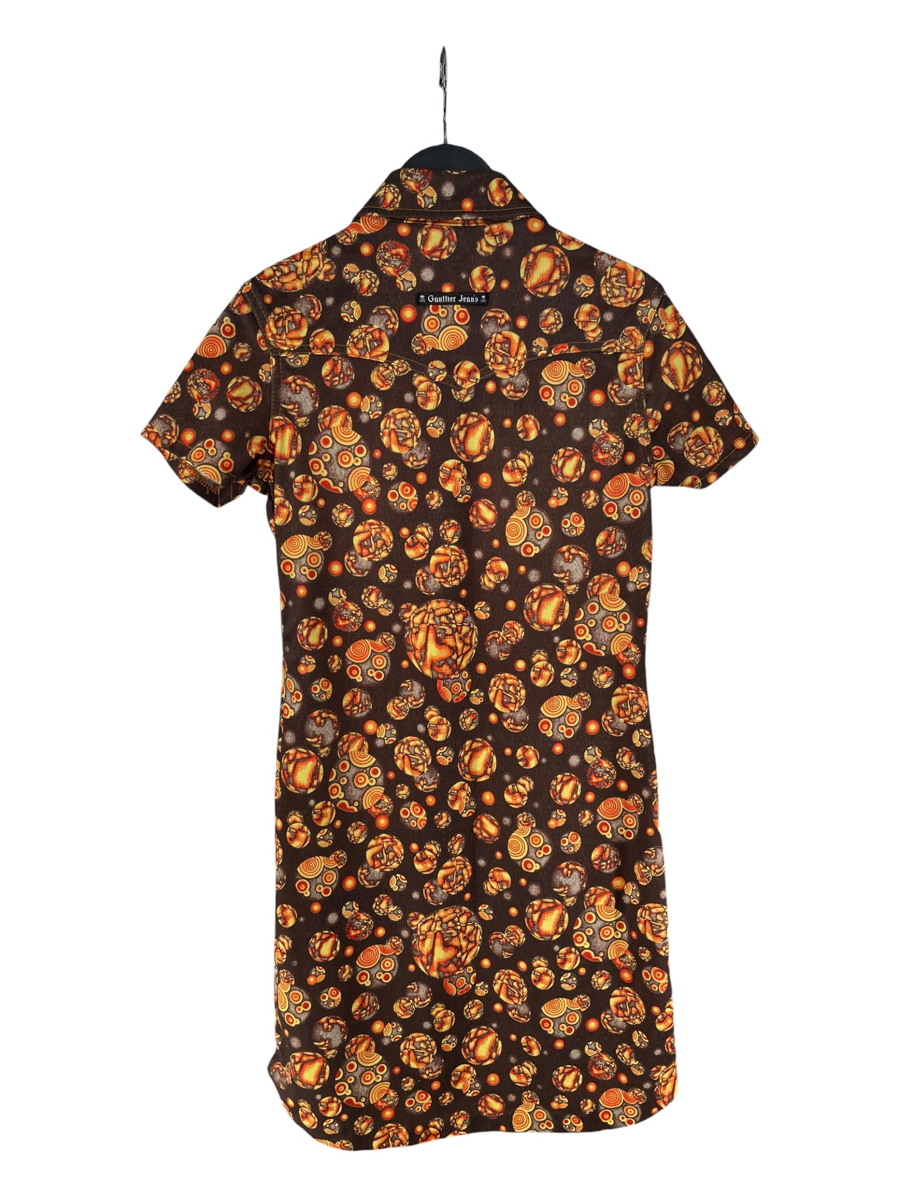 GAULTIER JEAN'S/SS Dress/42/All Over Print/Polyester/ORN/ORANGE ORB AOP GRAPHIC PRINT view 2