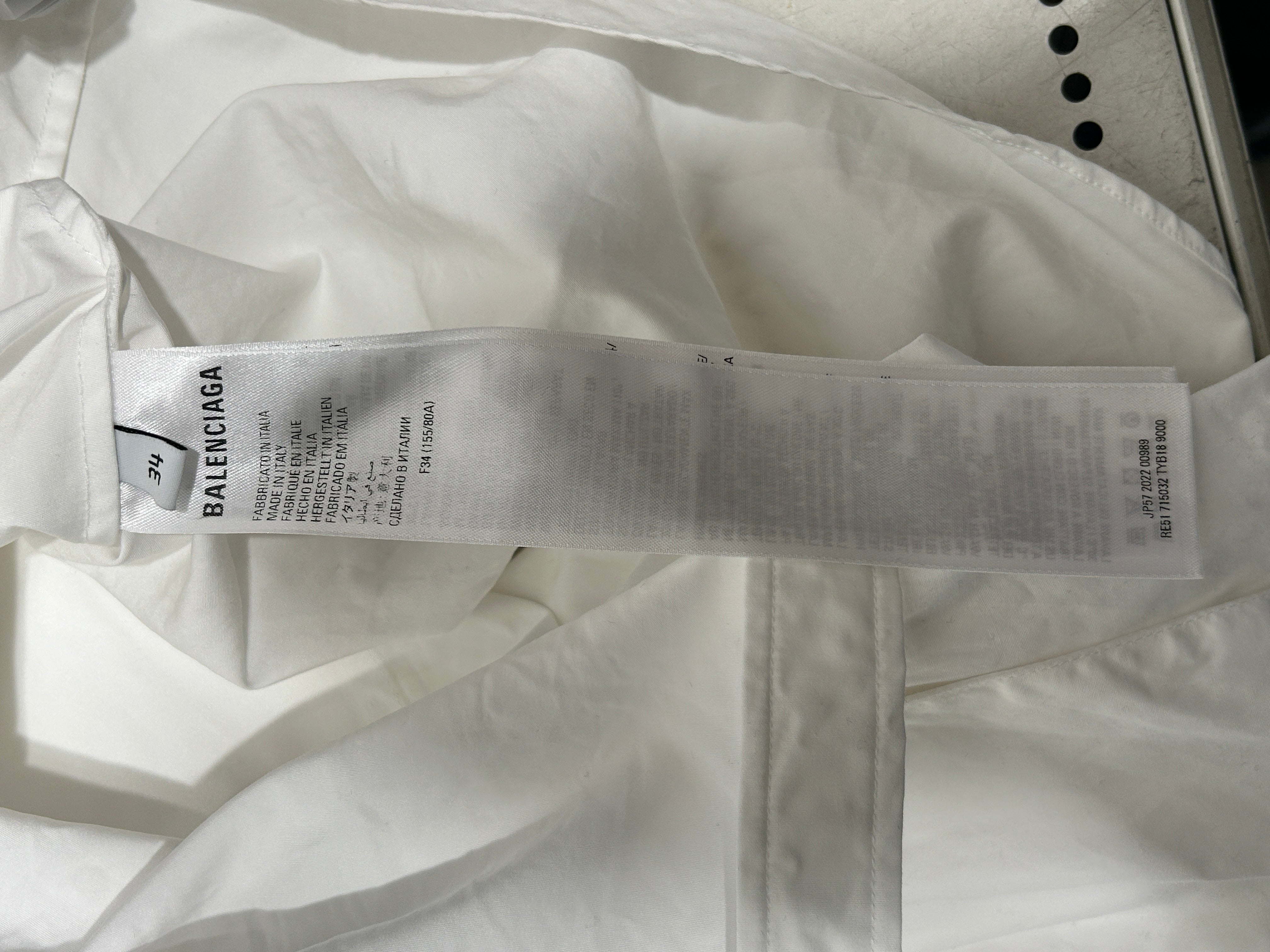 BALENCIAGA/LS Shirt/34/Cotton/WHT/TIE AROUND view 4