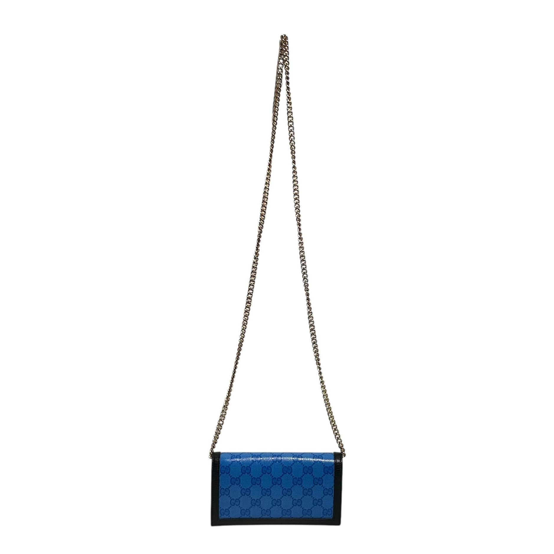 GUCCI/adidas/Cross Body Bag/Monogram/Leather/BLU/Chain Wallet Crossbody view 2