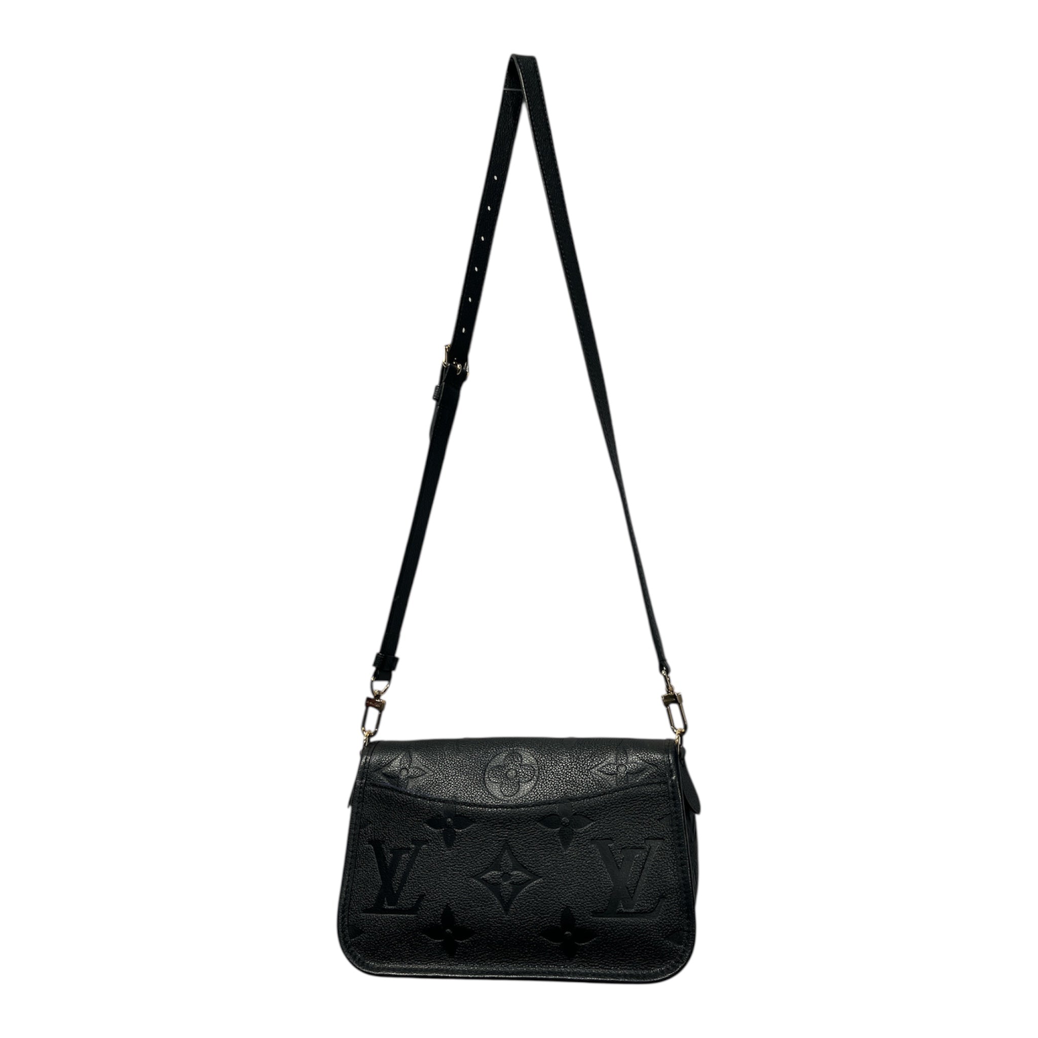 LOUIS VUITTON/Cross Body Bag/Monogram/Leather/BLK/DIANE view 2