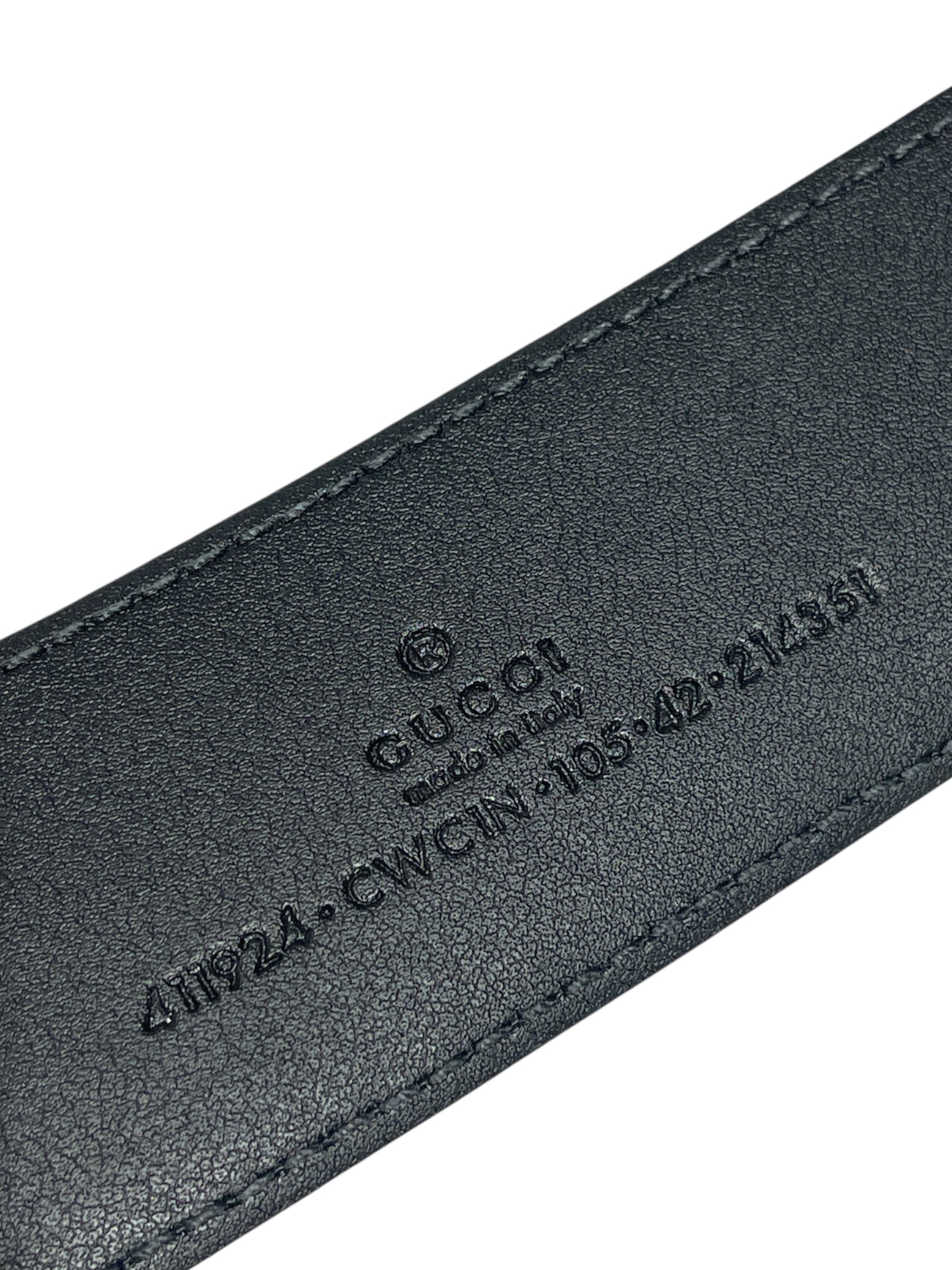 GUCCI/Belt/Monogram/Leather/BLK/Silver GG Monogram Belt view 3
