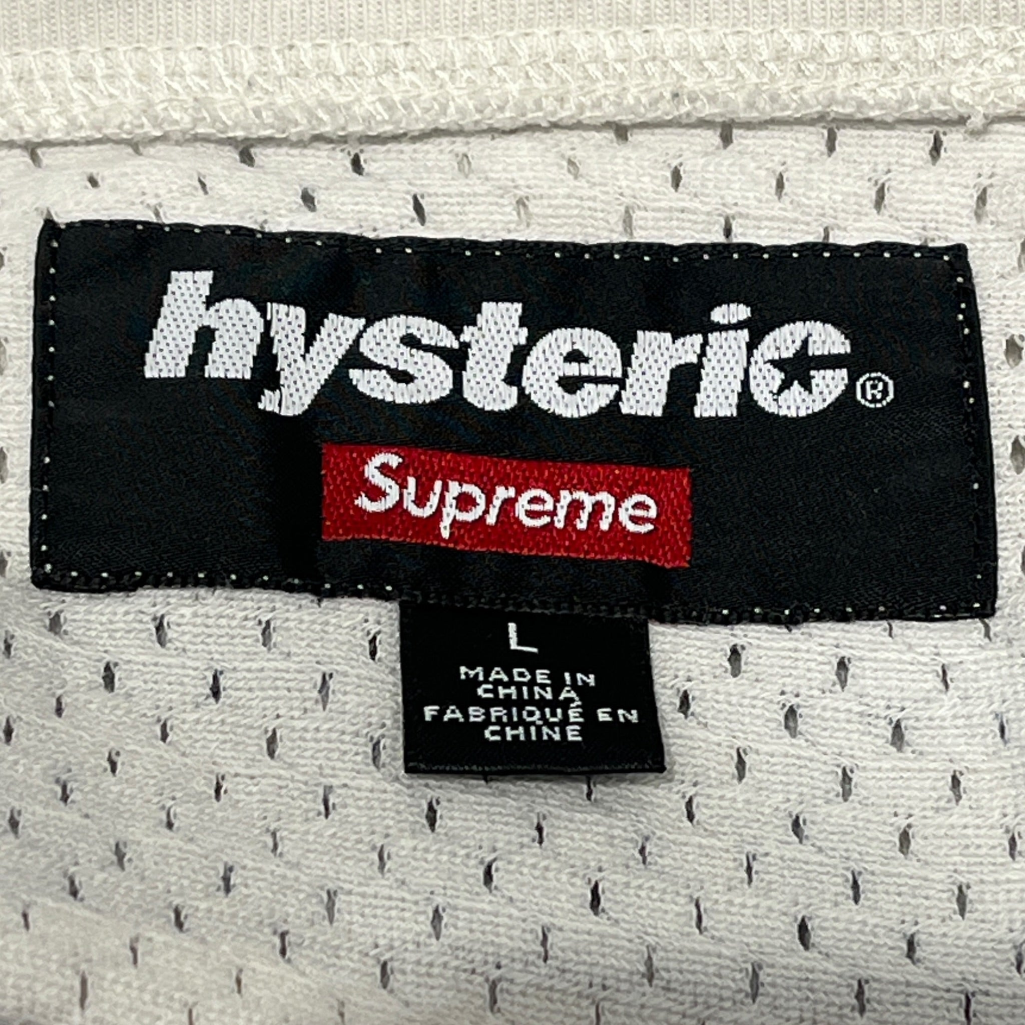 Supreme/HYSTERIC GLAMOUR/LS T-Shirt/L/Nylon/WHT/WHT&BLUE MESH LONG SLEEVE view 3