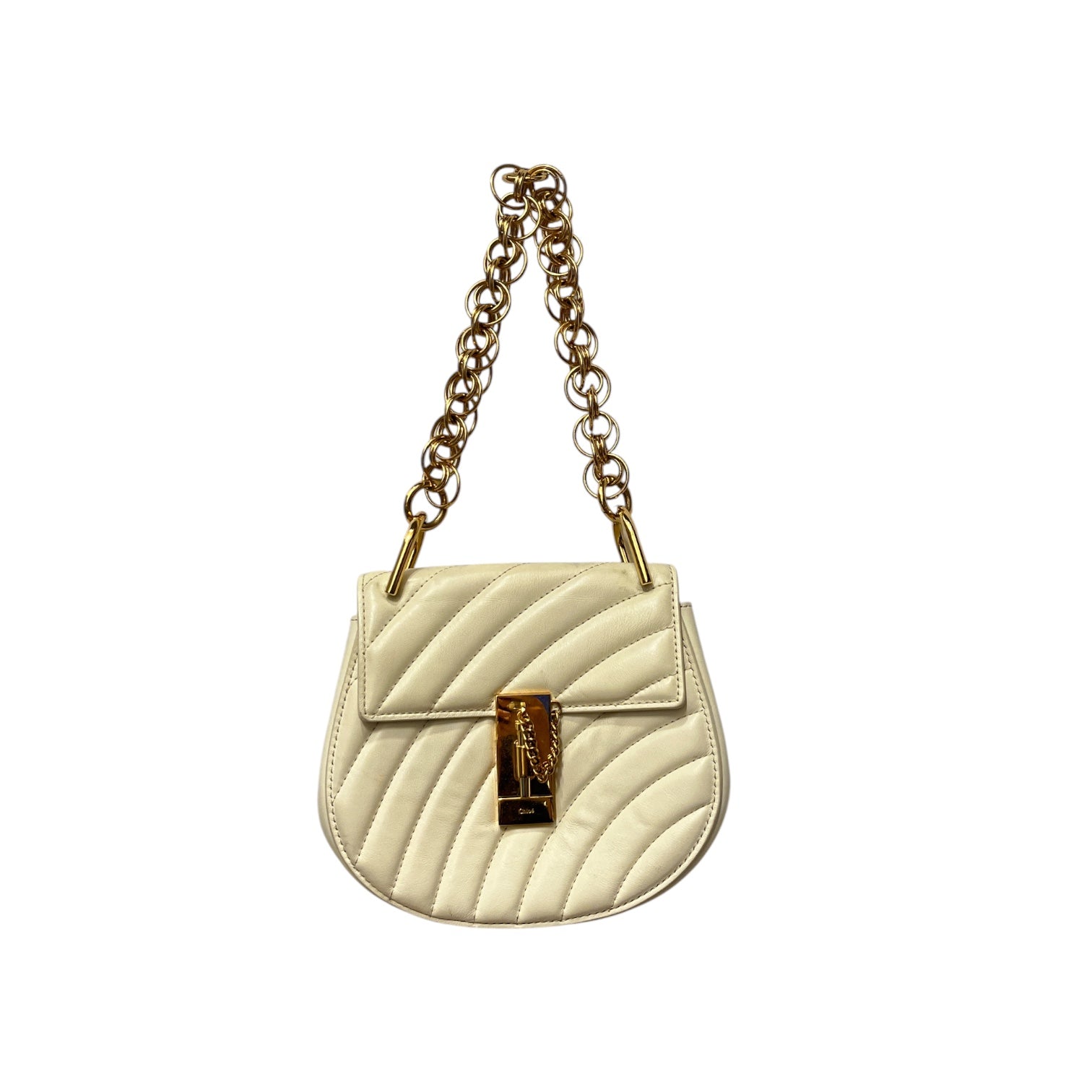 Chloe/Hand Bag/Leather/CRM/Quilted Drew Bijou view 1