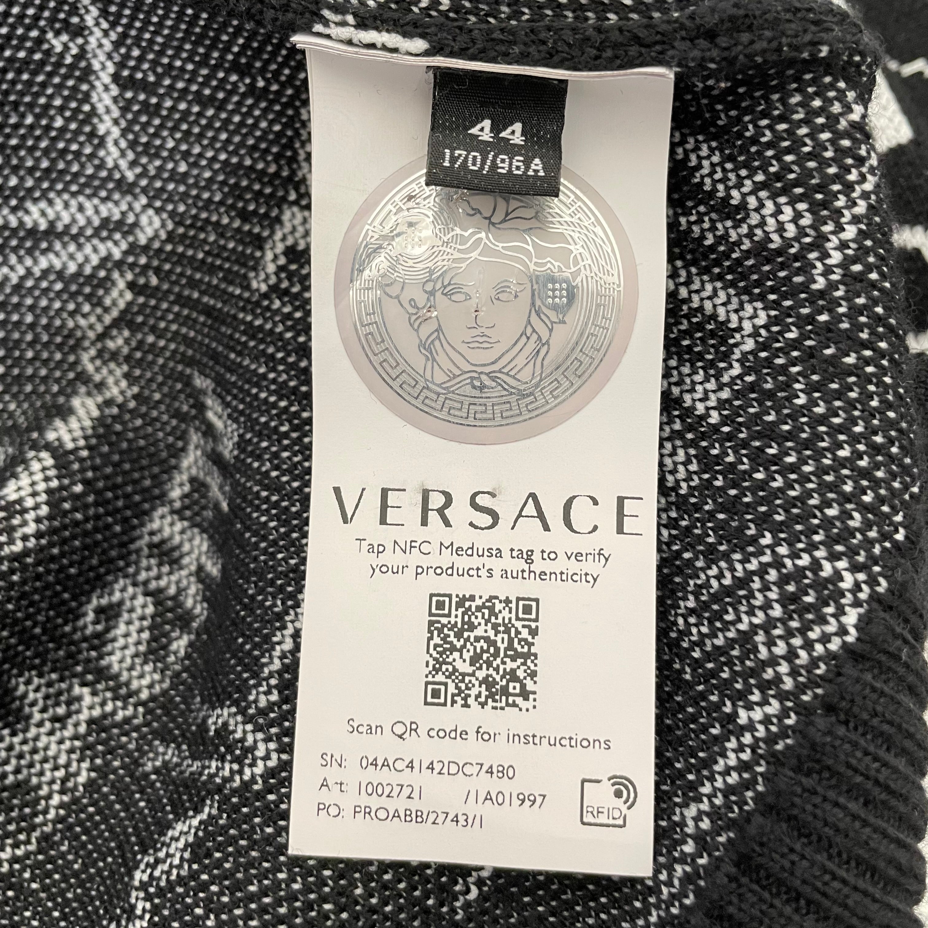 VERSACE/Sweater/44/Monogram/Cotton/BLK/ALL OVER LOGO PRINT view 5