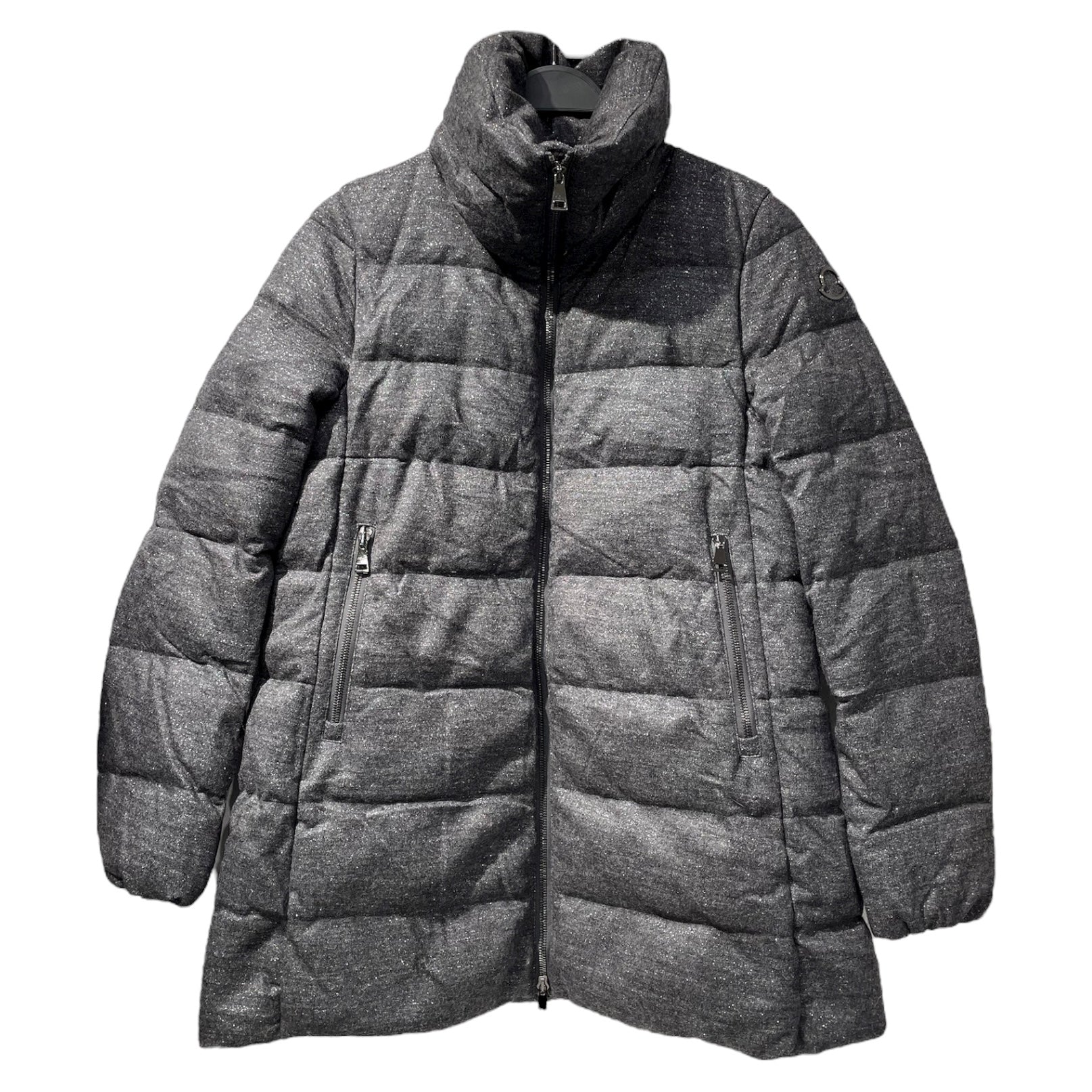 MONCLER/Puffer Jkt/2/Glitter/GRY/glitter puffer view 1