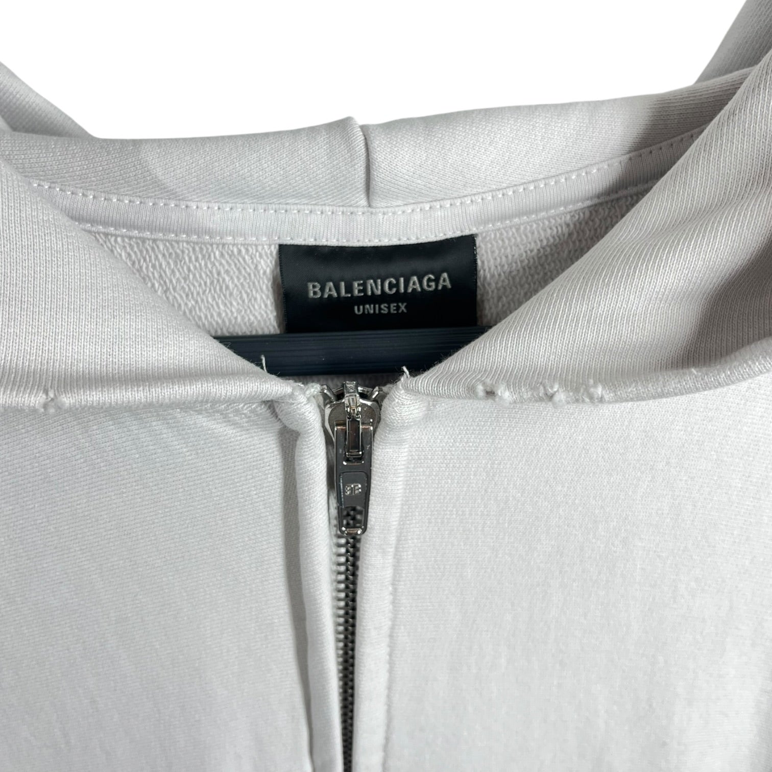 BALENCIAGA/Zip Up Hoodie/M/Cotton/WHT/MIRROR ZIP - UP view 3