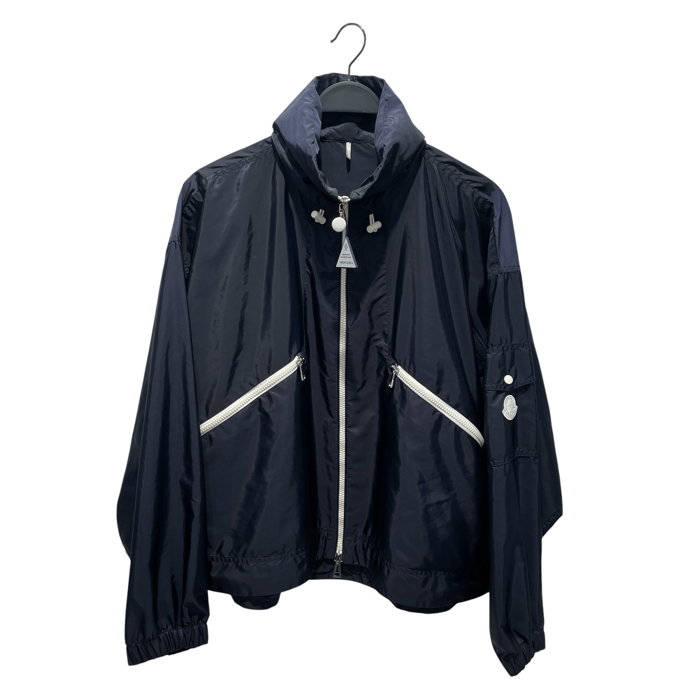 MONCLER/Windbreaker/S/Nylon/NVY/navy jacket white zipper view 1