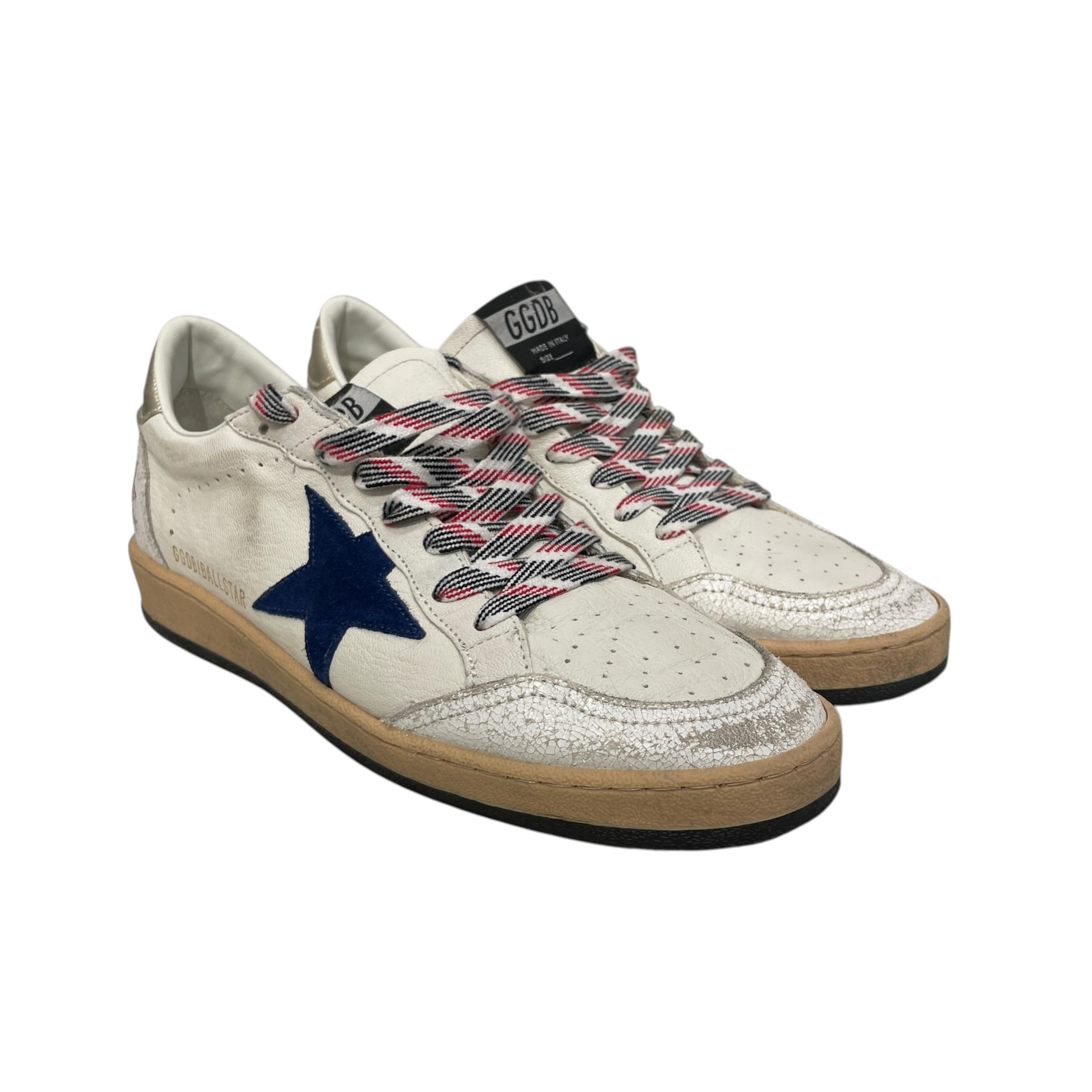 GOLDEN GOOSE/Low-Sneakers/EU 40/Leather/WHT/BLUE STAR SNEAKER LOGO HEEL view 1