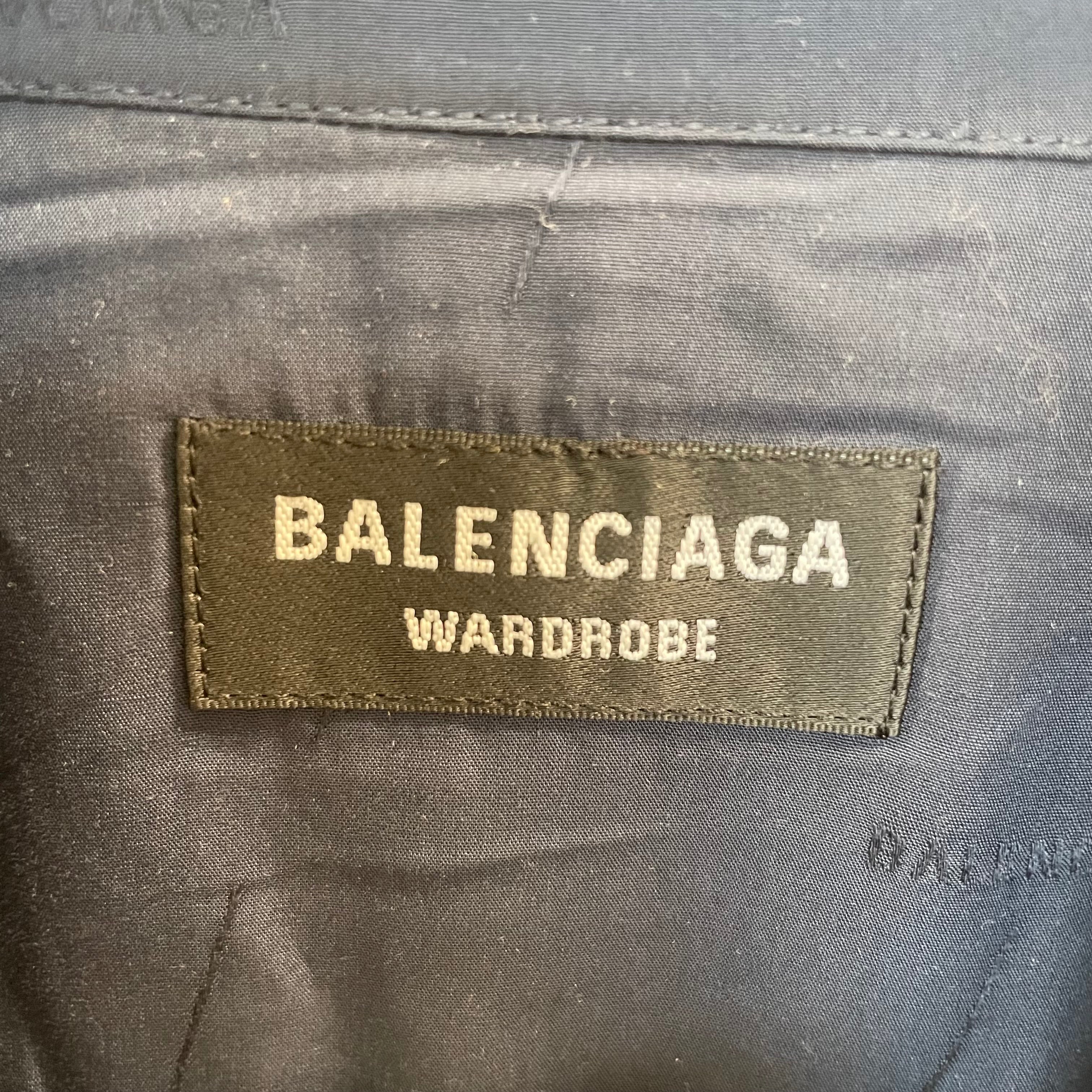 BALENCIAGA/LS Shirt/39/Cotton/NVY/ls navy button up view 3