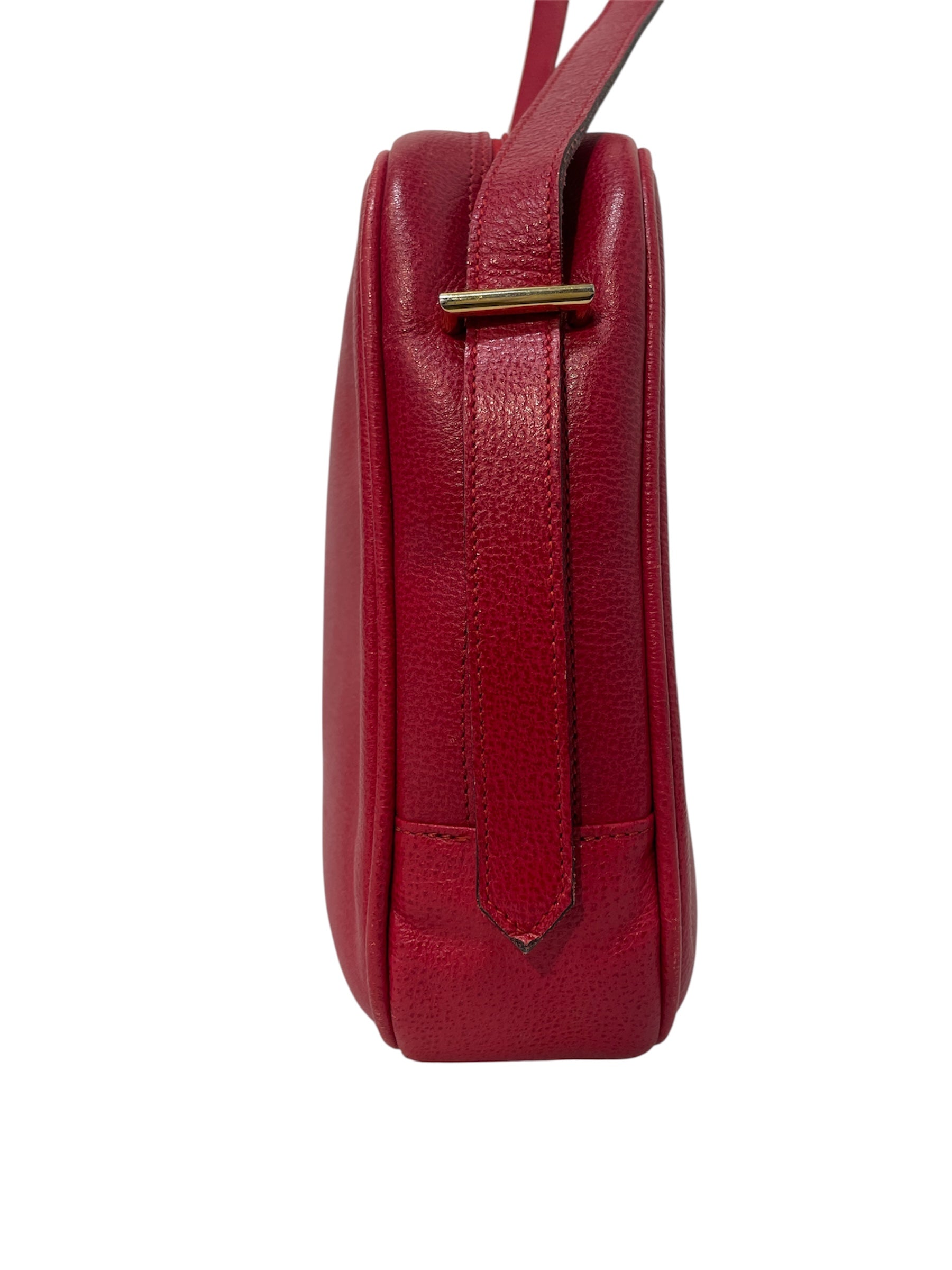 YVES SAINT LAURENT/Bag/Leather/RED/Red leather camera bag view 4