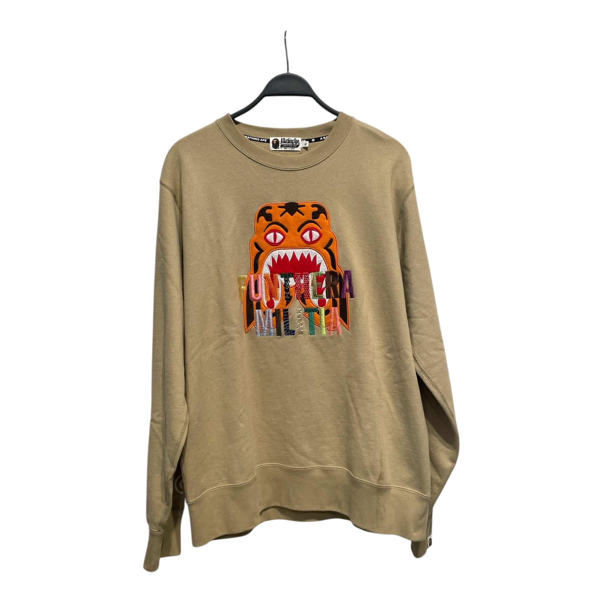 A BATHING APE/Sweatshirt/XL/Graphic/Cotton/BEG/FUNTHERA MILITIA view 1