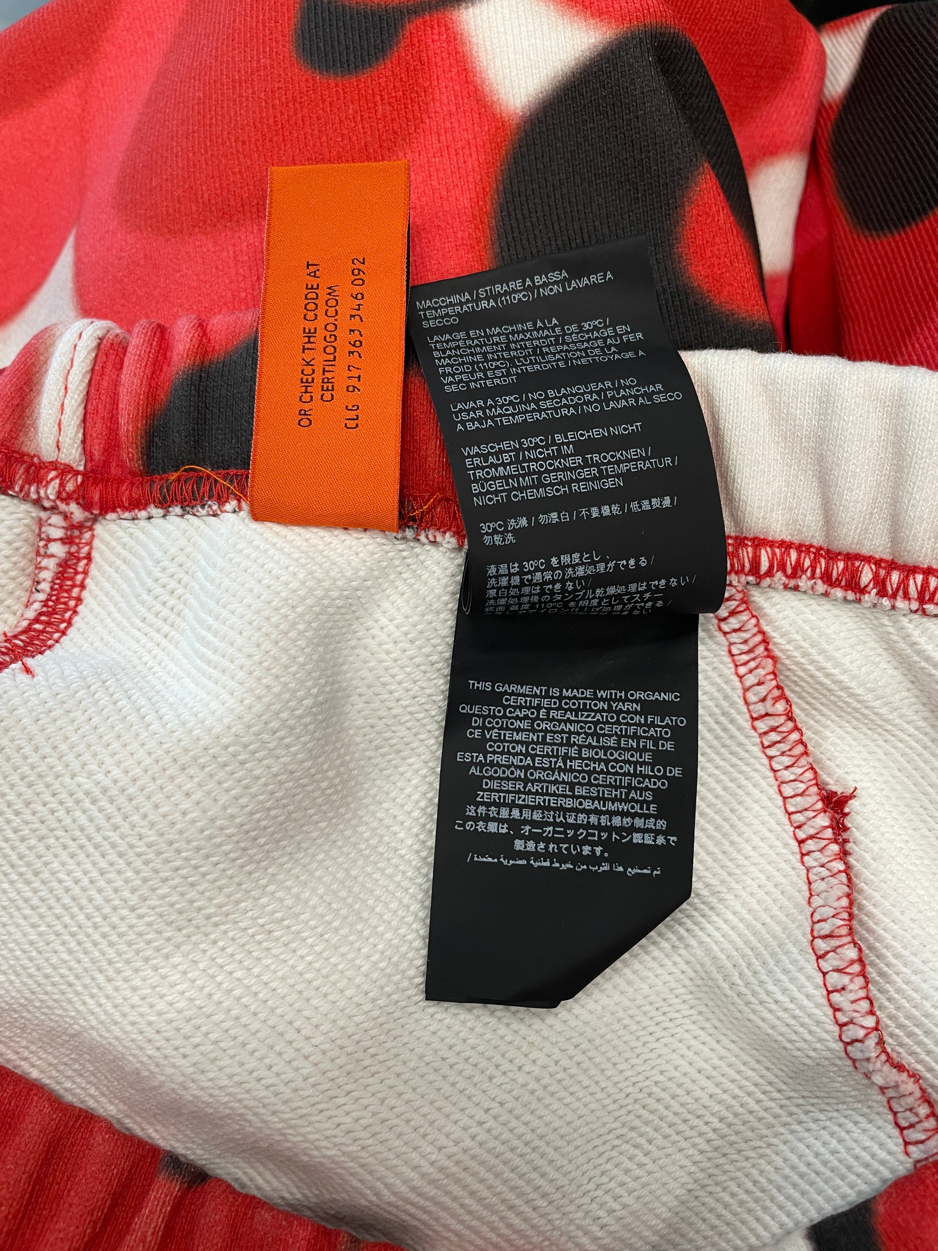 HERON PRESTON/Pants/L/Cotton/RED/All Over Print/RED,WHT,BLK ABSTRACT PRINT view 6