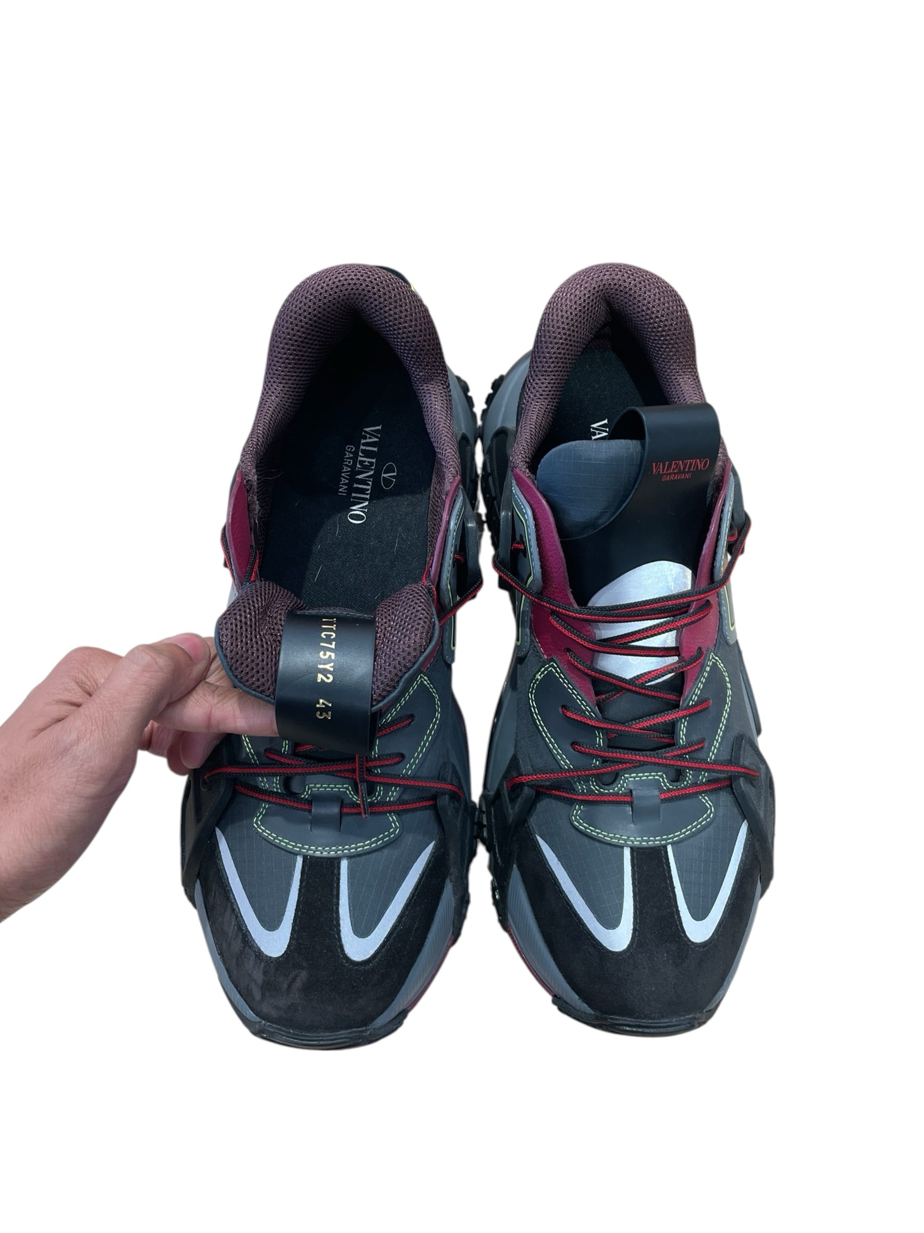 VALENTINO/Low-Sneakers/US 11/MLT/color block bordeaux view 3