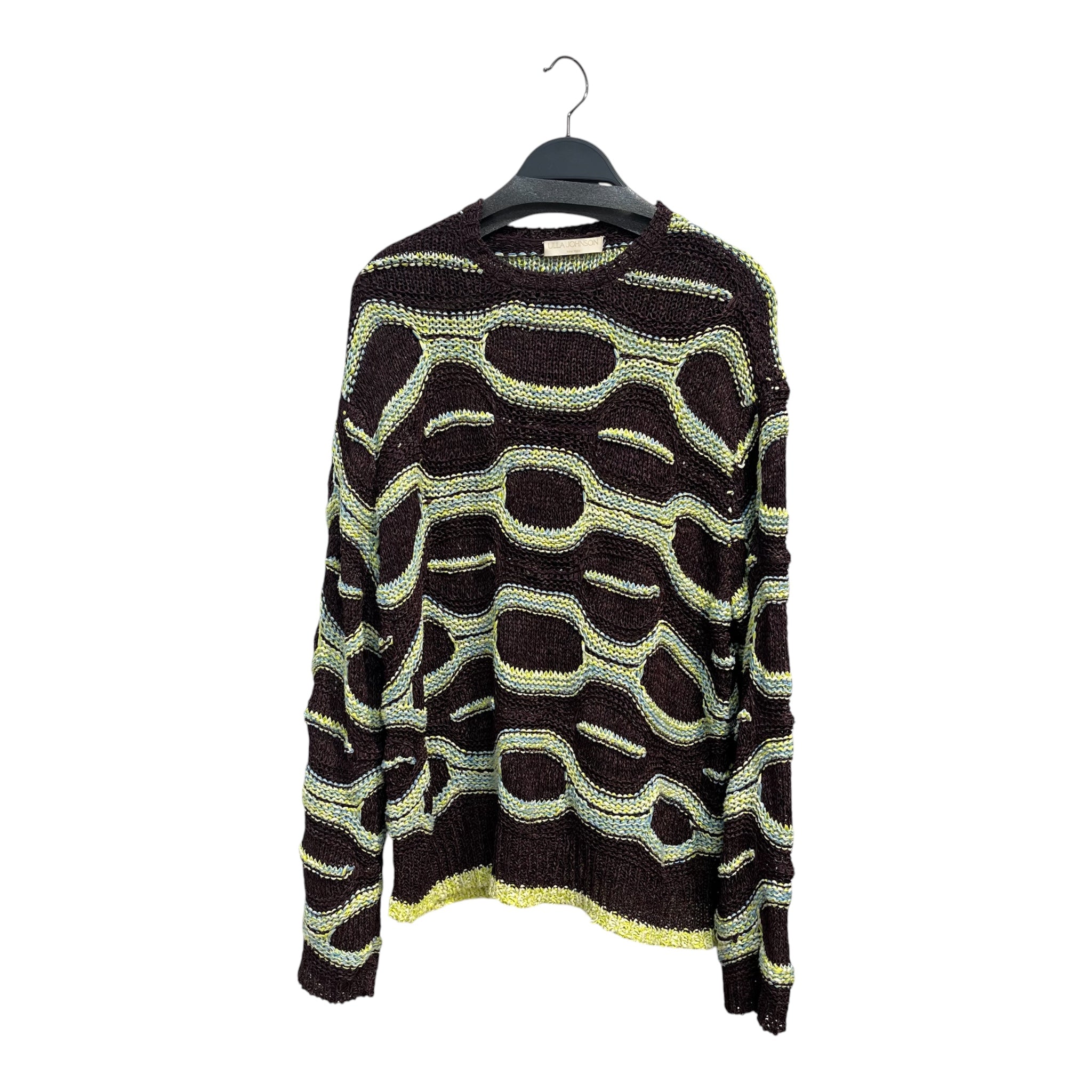 Ulla Johnson/Sweater/S/Stripe/BRW/Oversize/GREEN GEOMETRIC PATTERN view 1