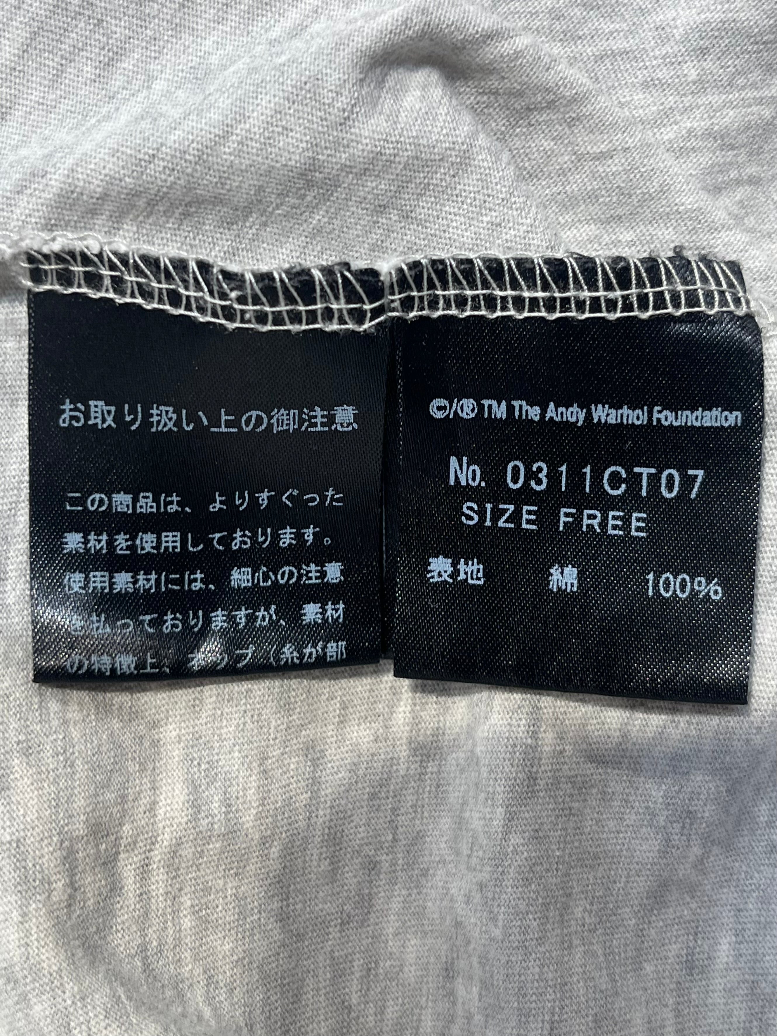 ANDY WARHOL BY HYSTERIC GLAMOUR/T-Shirt/Cotton/GRY/Graphic/CIAO RARE VINTAGE view 3
