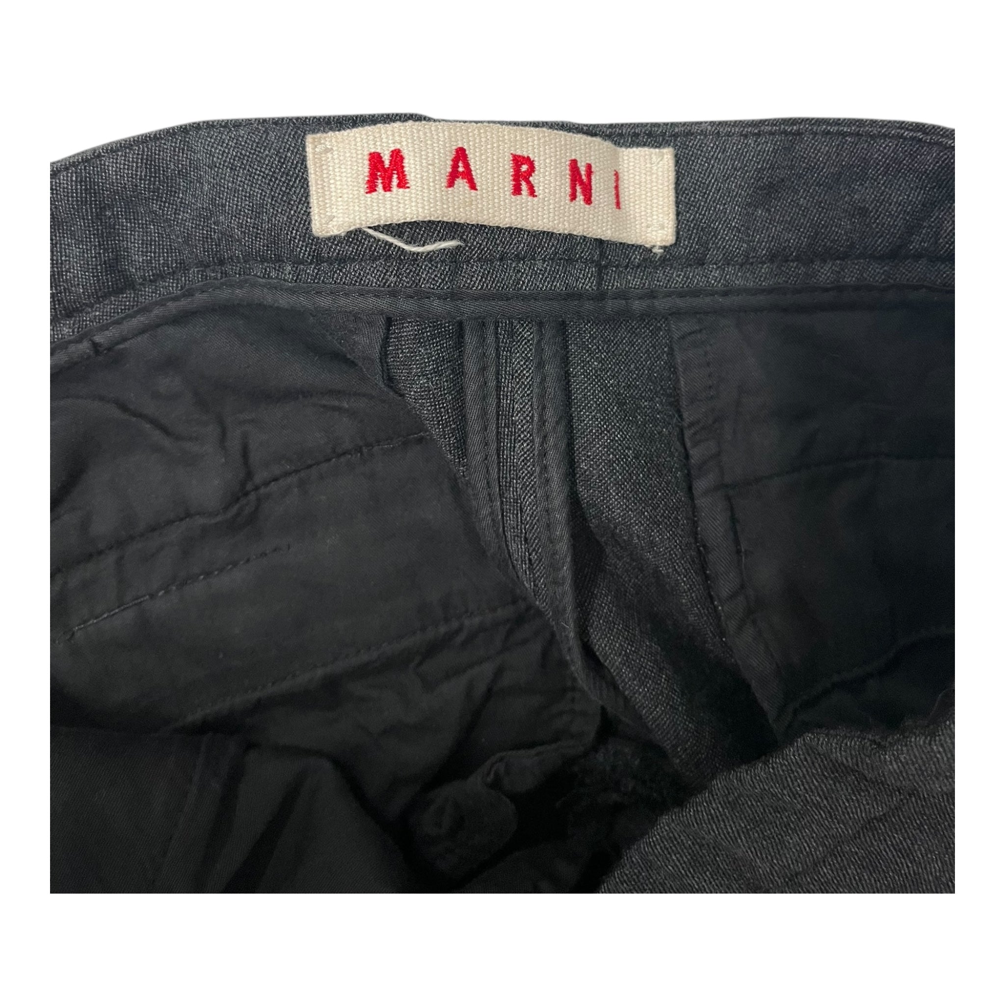 MARNI/Pants/44/Wool/GRY/ASSYMETRICAL PANNELING SLACKS view 3