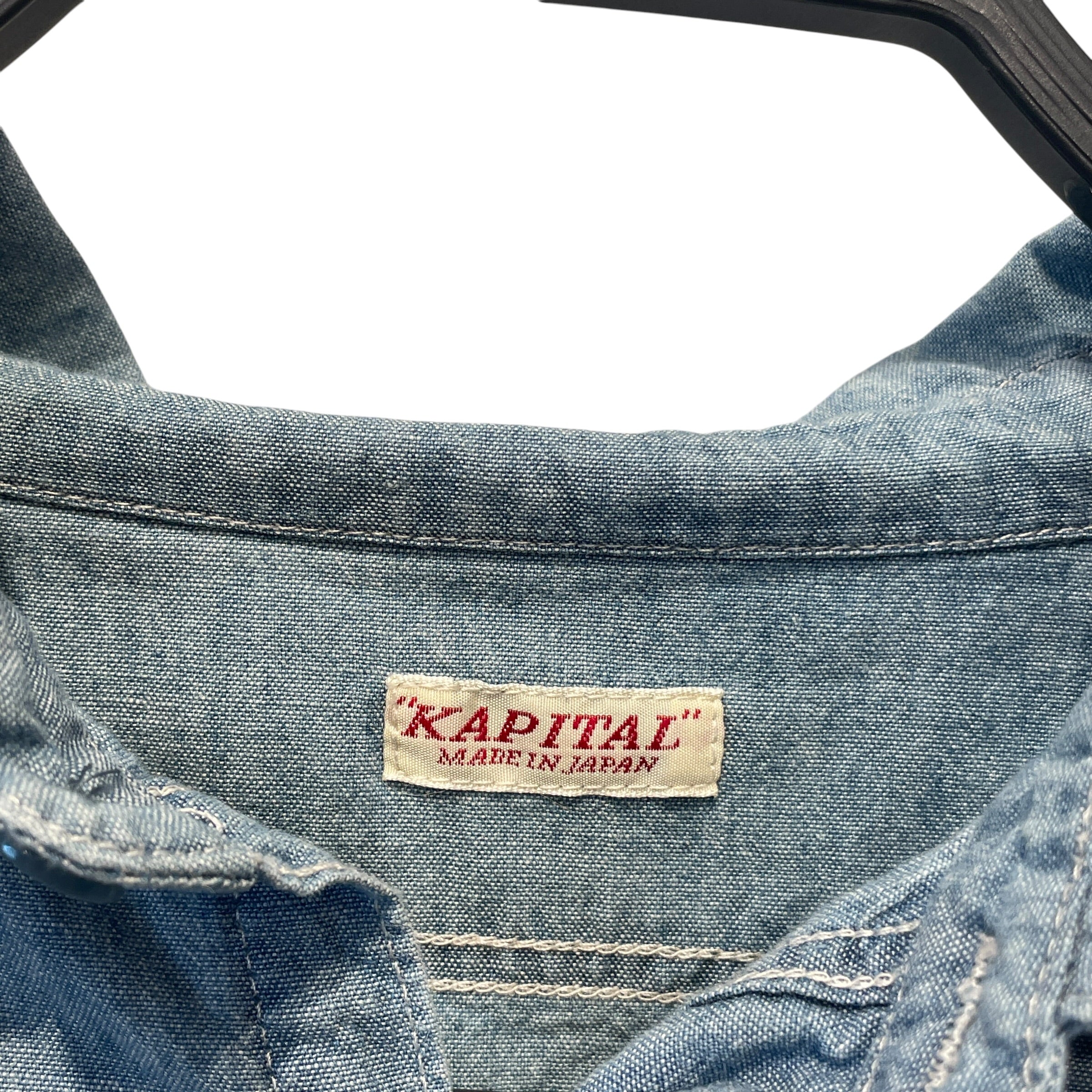 KAPITAL/LS Shirt/2/Denim/IDG/SMILEY KNIT SLEEVES view 7