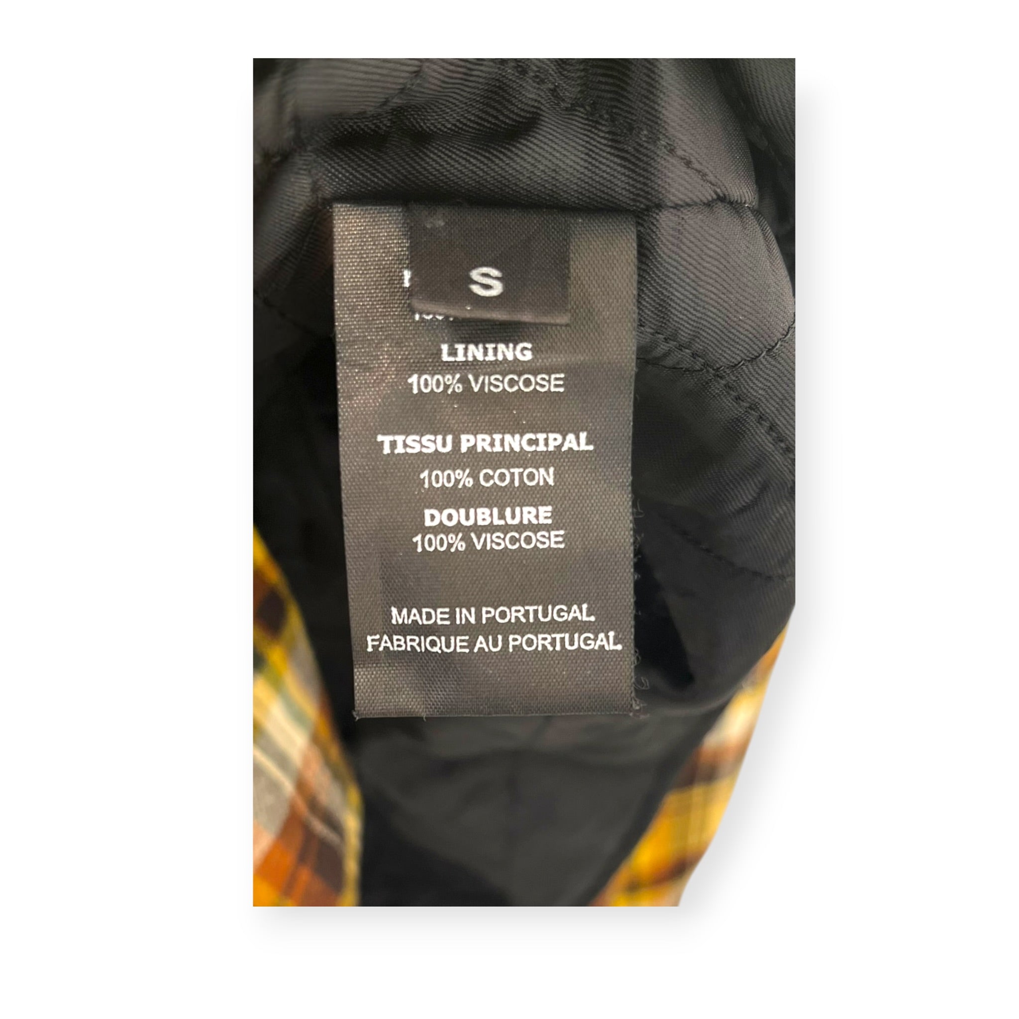 VETEMENTS/Jacket/S/Cotton/YLW/Plaid/time is money football shldr view 6
